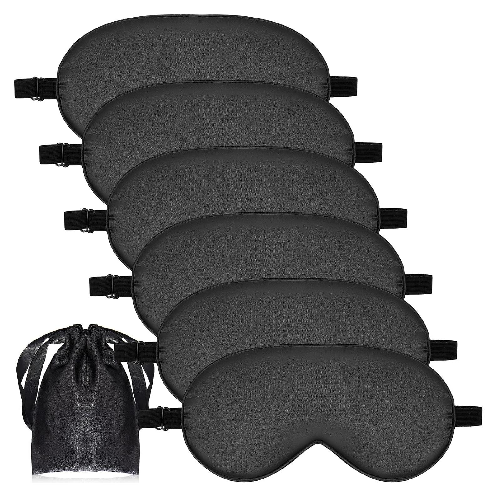 6 Piezas Máscaras de Sueño Geyoga Seda Suave Ajustables