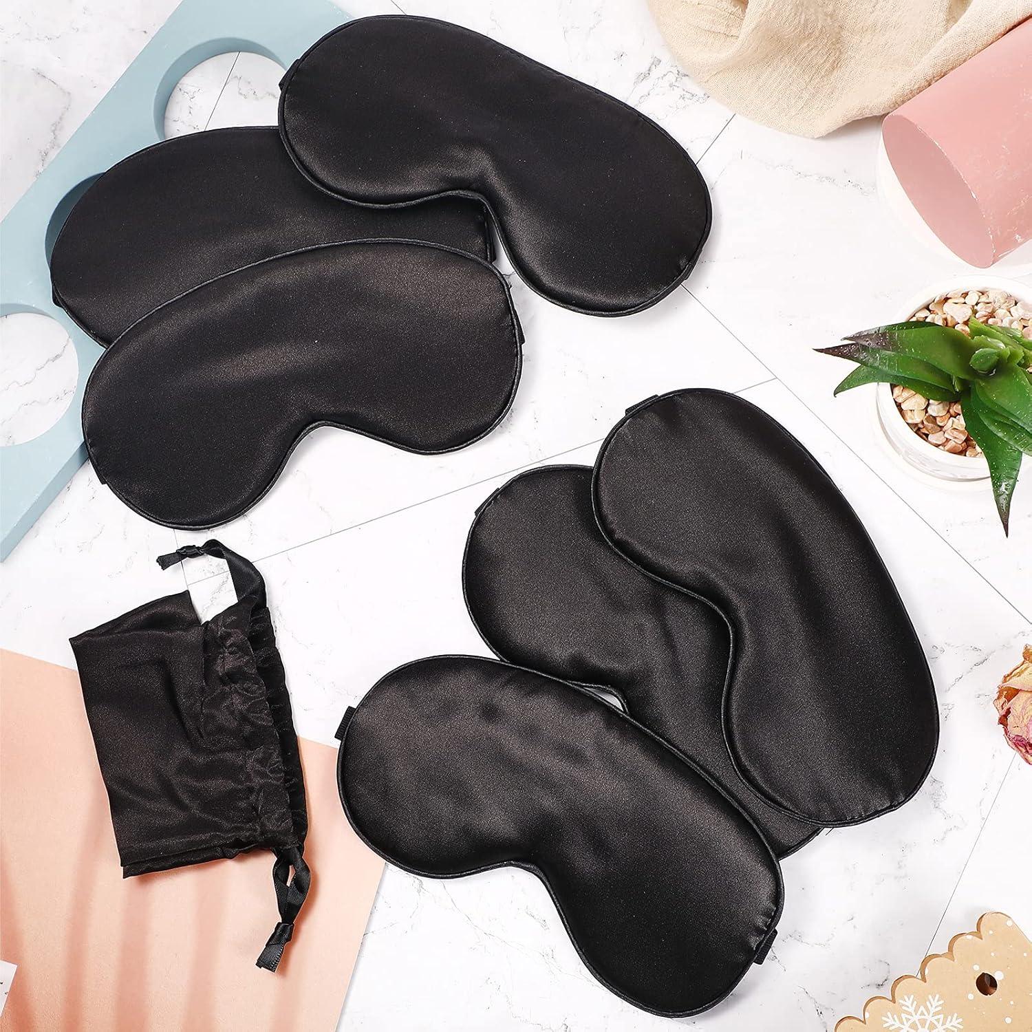 6 Piezas Máscaras de Sueño Geyoga Seda Suave Ajustables