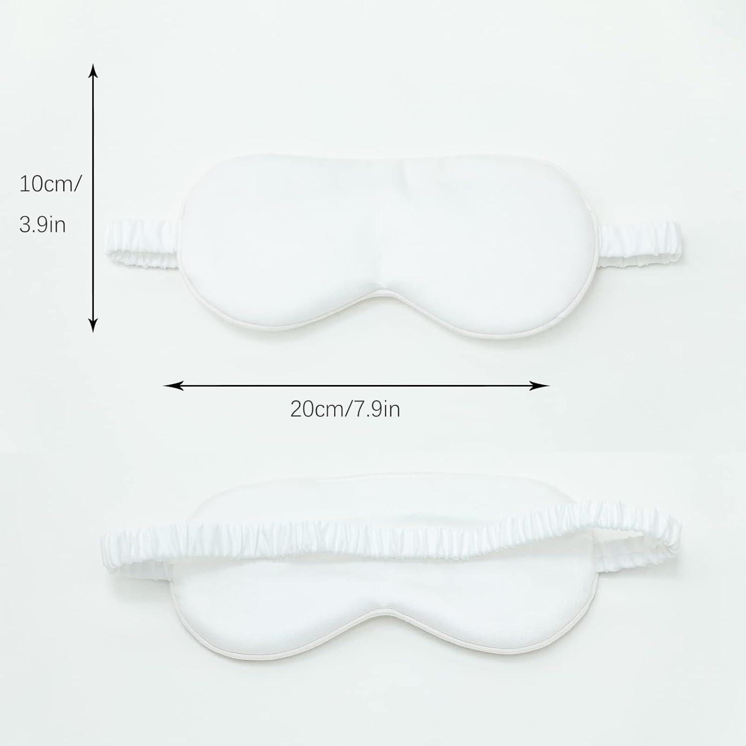 Máscara de Sueño HBHLFZ 2 Piezas - Fibra de Bambú - Blanca