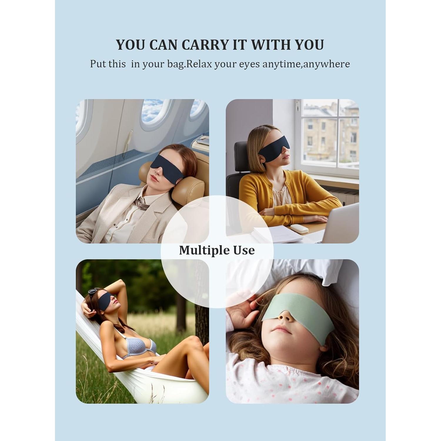 Máscara de Sueño 6066A - Bloqueo Total de Luz, 7 Piezas