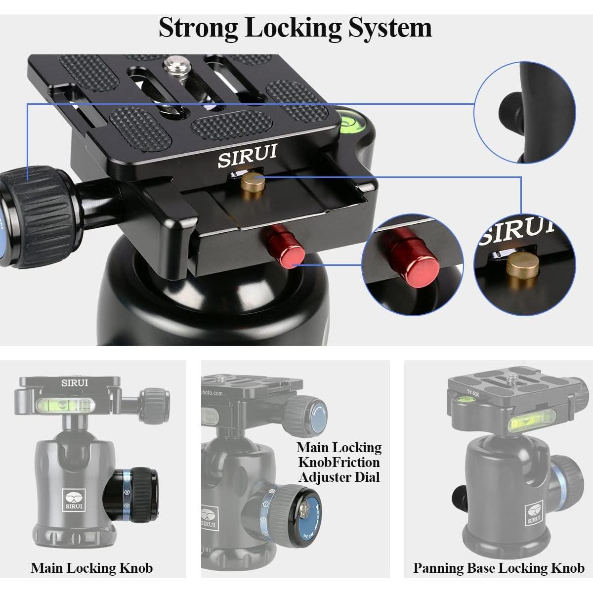 Cabezal de trípode de aluminio Sirui K-10X con placa rápida