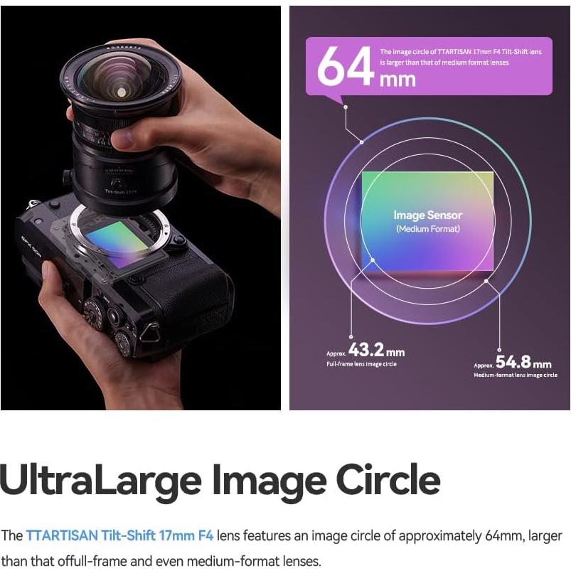 Lente TTARTISAN 17mm F4 Tilt-Shift para Sony E-Mount
