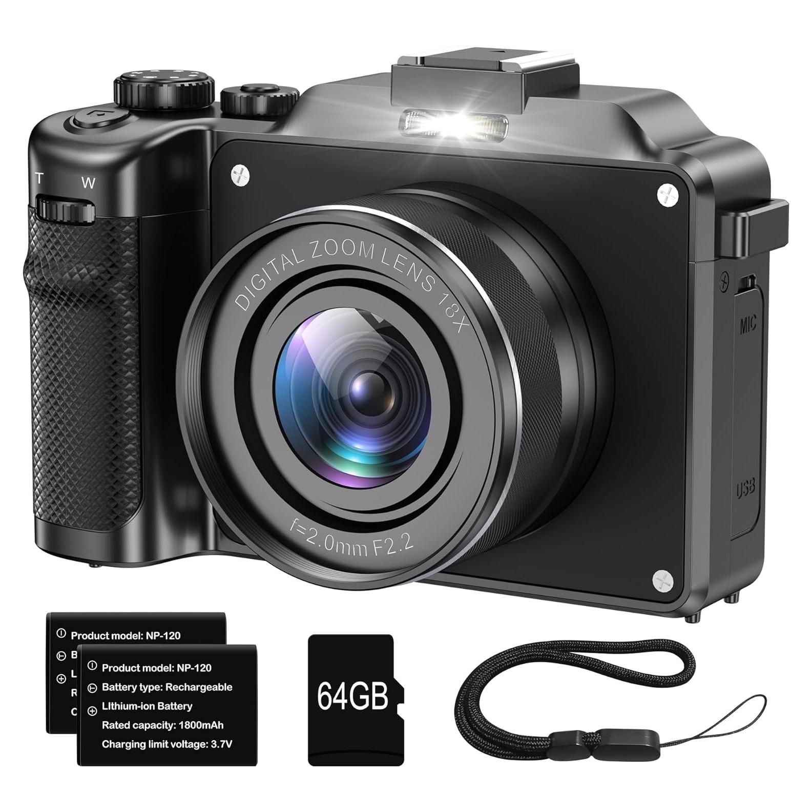 Cámara Digital 4K Camcordy X9-Q-1 56MP Zoom 18X WiFi