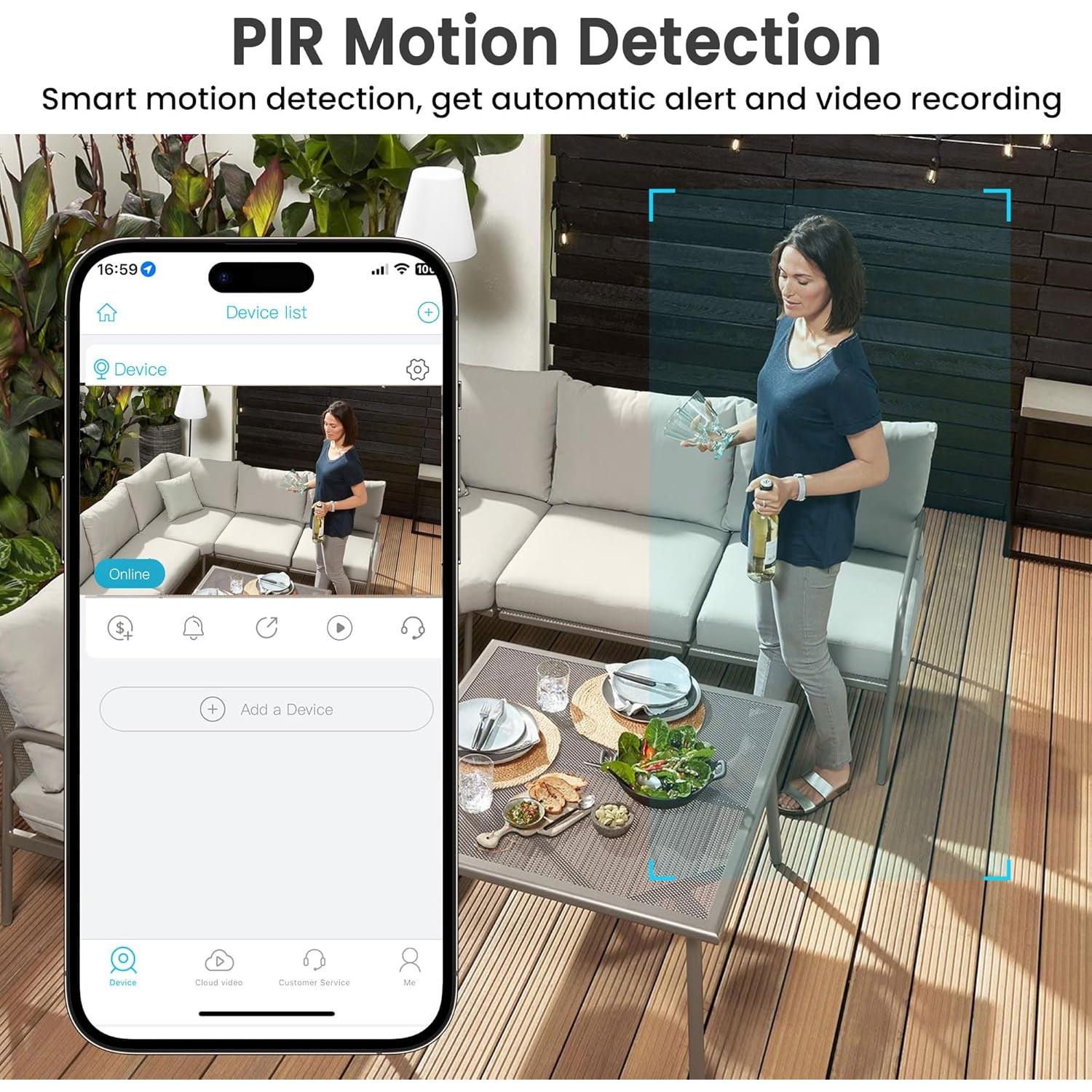Cámara de Seguridad Inalámbrica 2K Vebiliki con Tarjeta SD 64GB