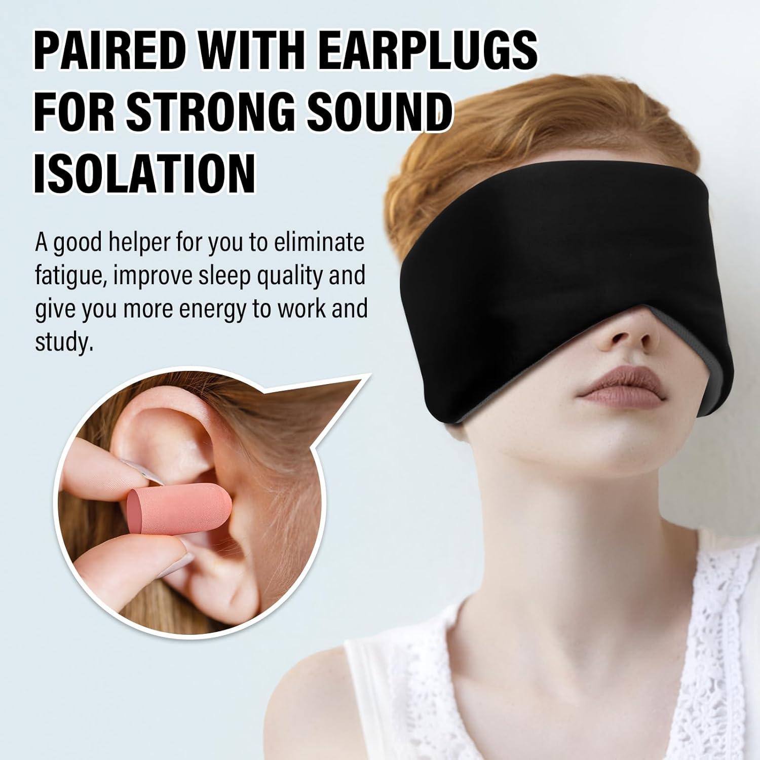 Máscara de dormir Spacepower 2 en 1 ajustable negra