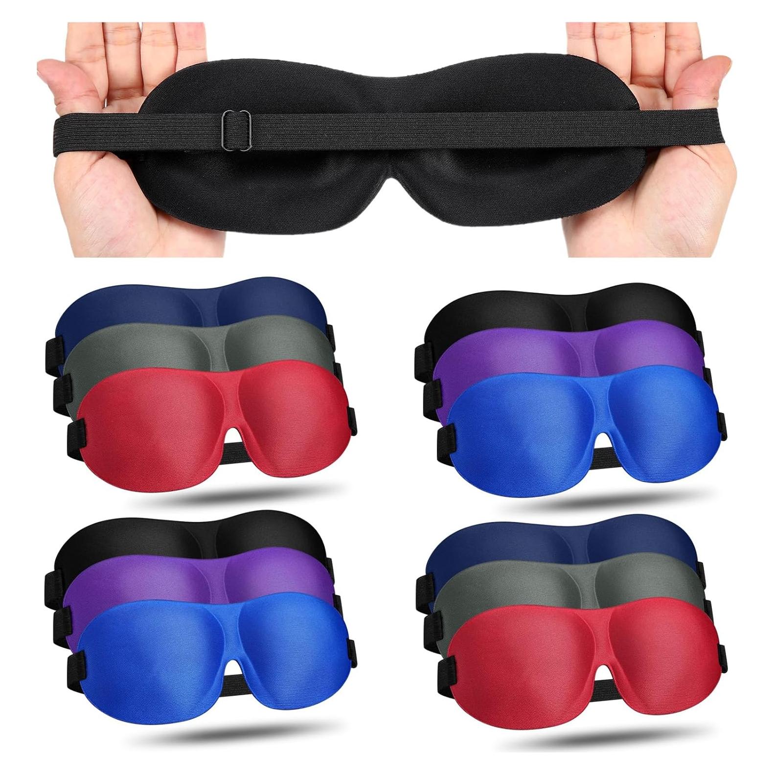 Bonuci 12 Máscaras de Sueño 3D Antifaz Ajustable Multicolor