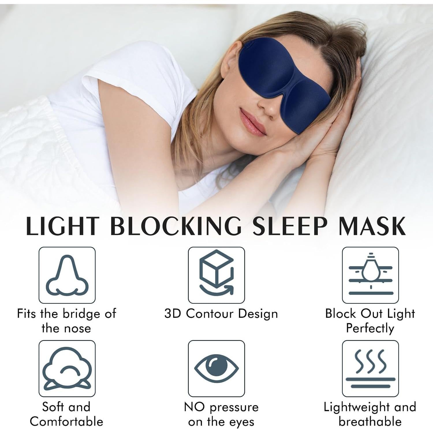 Bonuci 12 Máscaras de Sueño 3D Antifaz Ajustable Multicolor