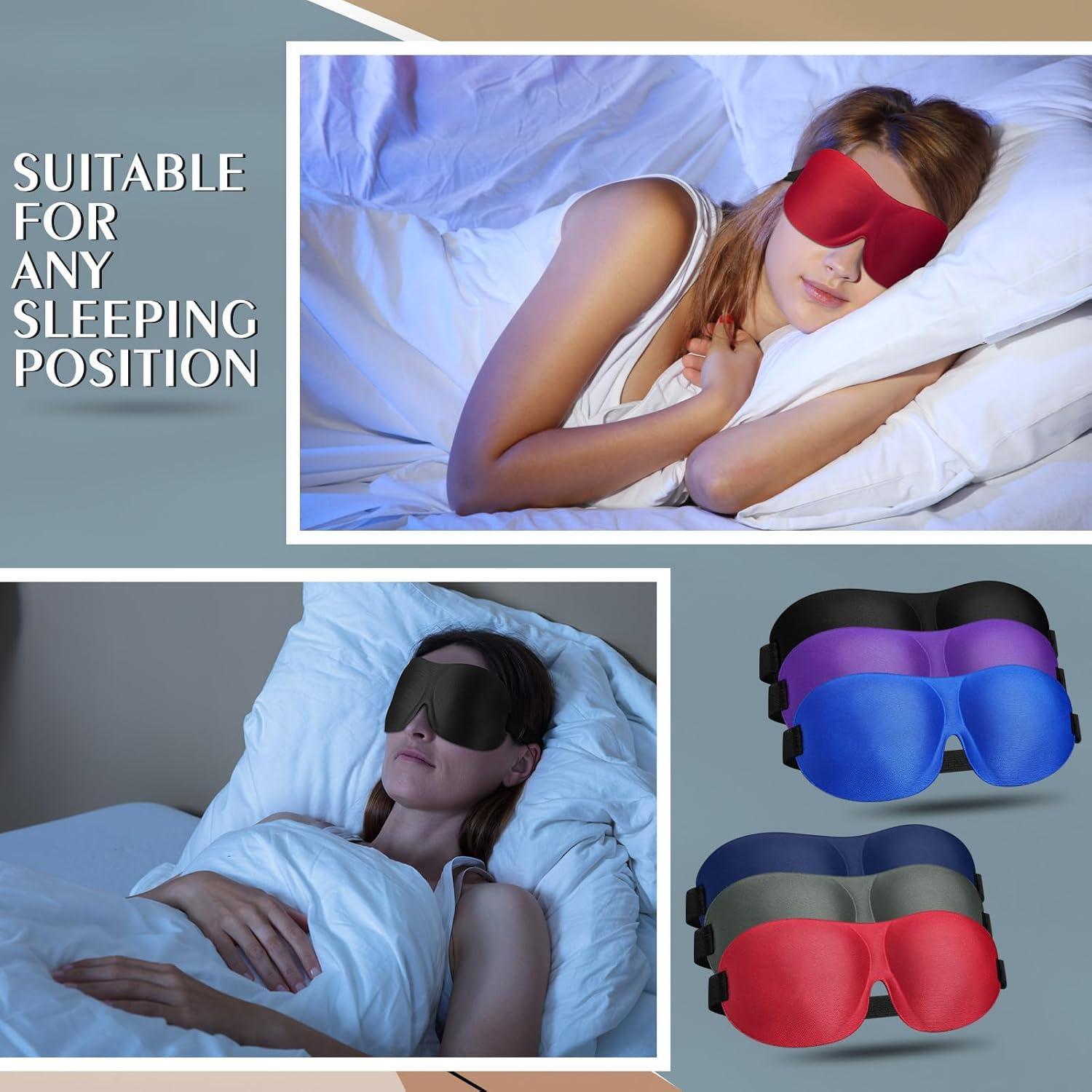 Bonuci 12 Máscaras de Sueño 3D Antifaz Ajustable Multicolor