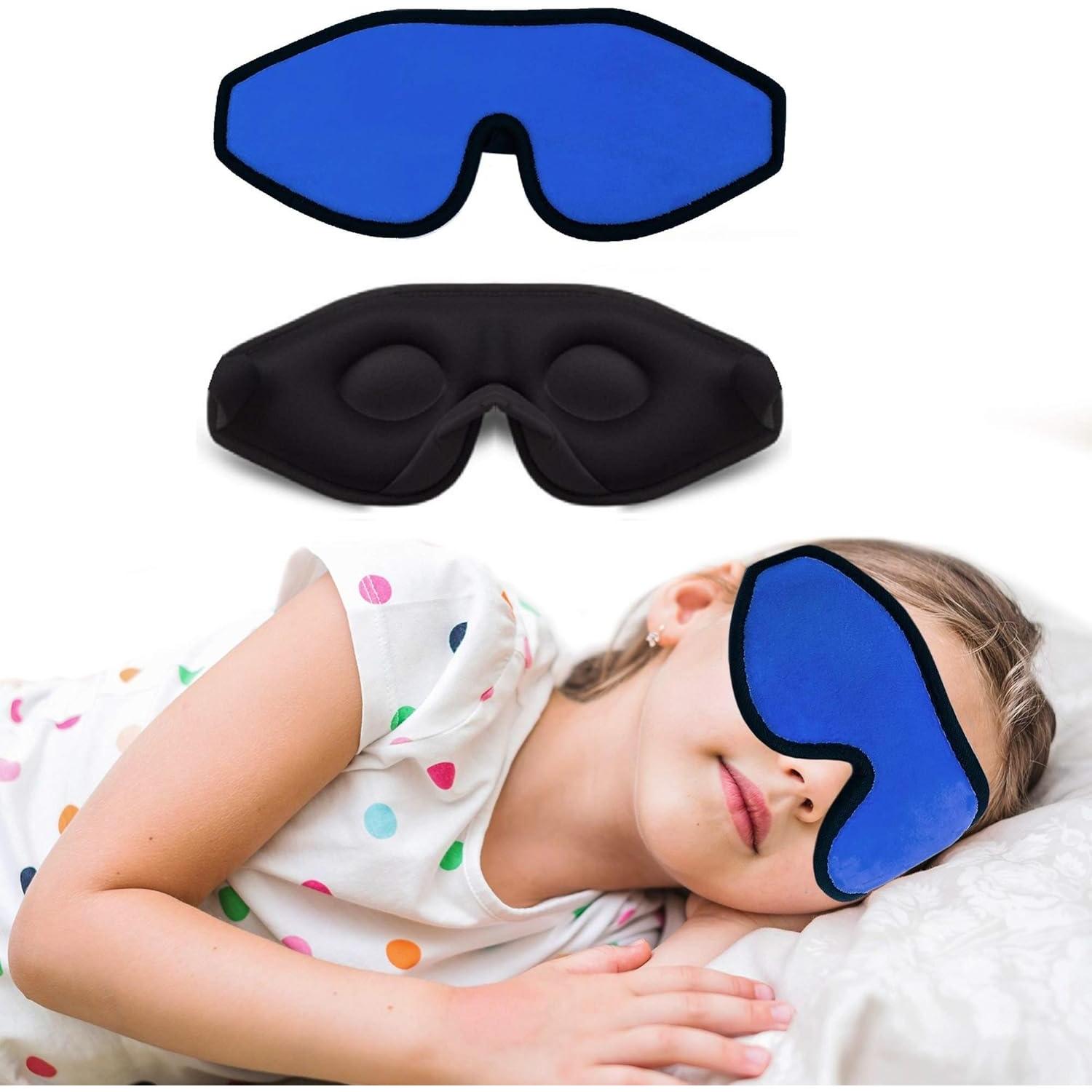 Máscara de Sueño Folk SB-123 para Niños - Azul Oscuro