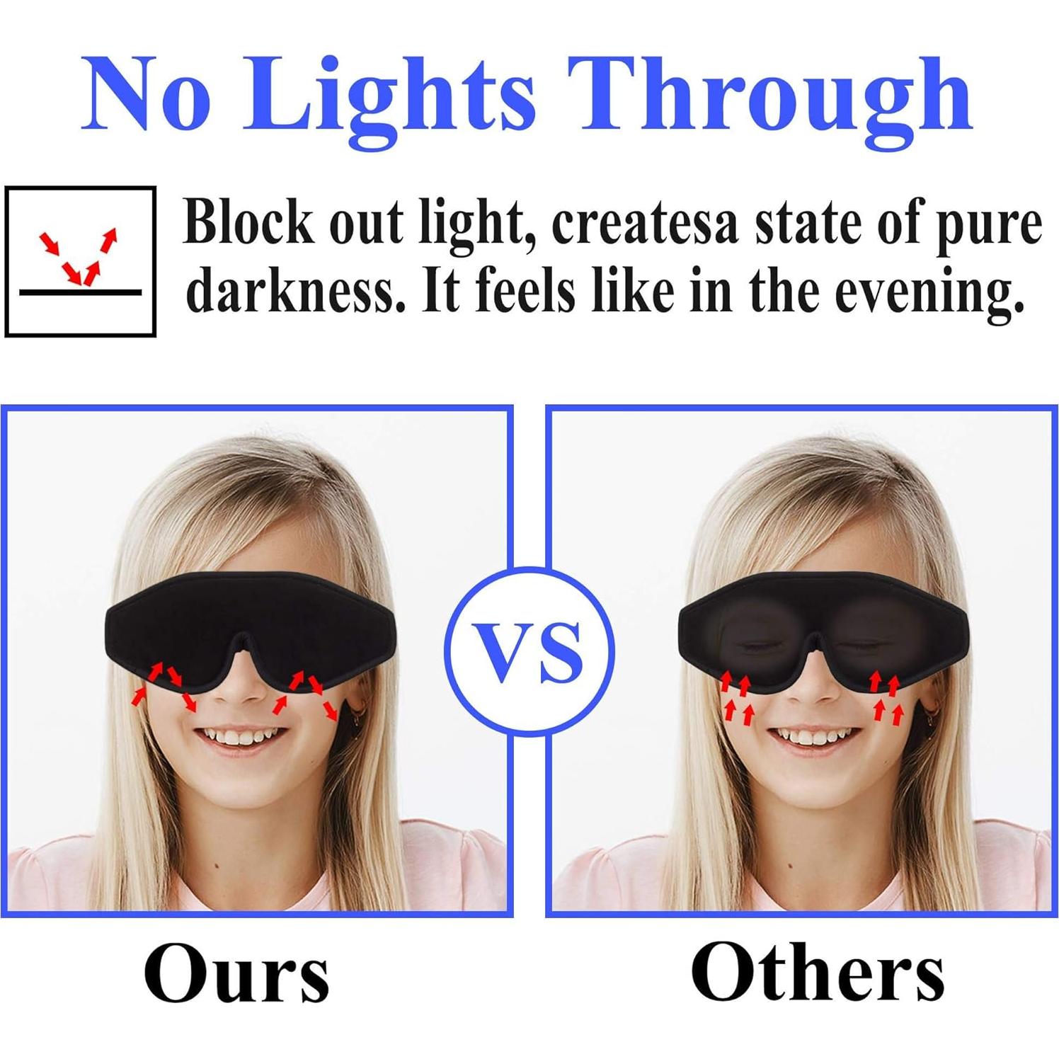 Máscara de Sueño Folk SB-123 para Niños - Azul Oscuro