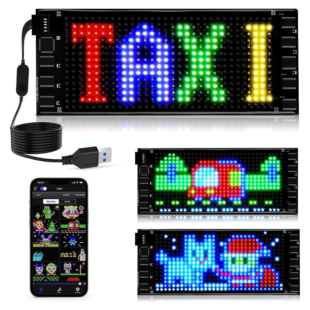 Señal LED Programable para Auto QBZDOUA 17.78x7.62cm