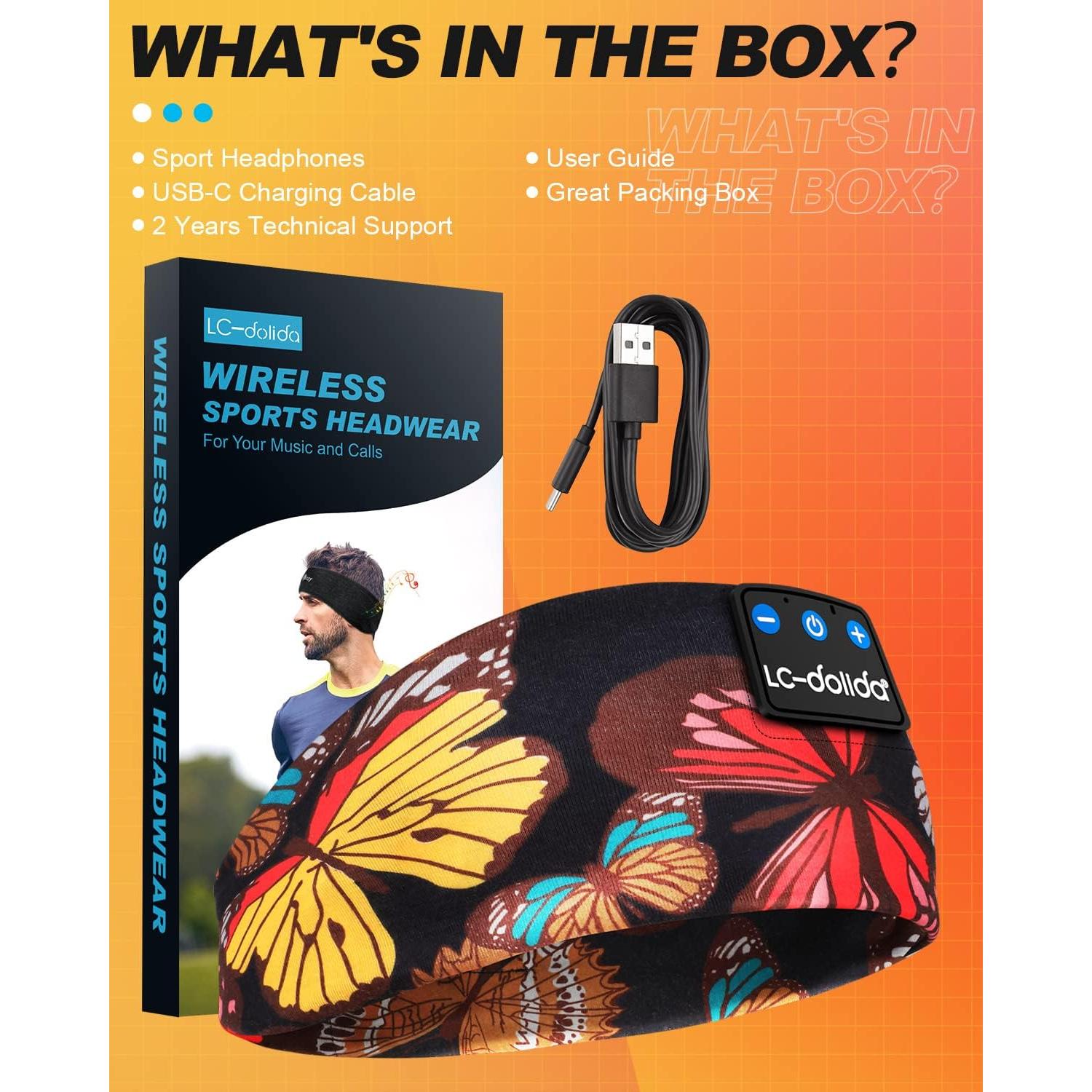 Auriculares Bluetooth 5.4 LC-dolida para Dormir y Ejercicio