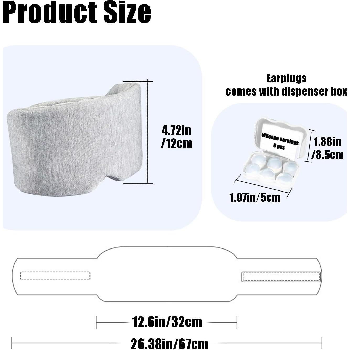 Máscara para dormir Hopomer 3D con tapones de silicona