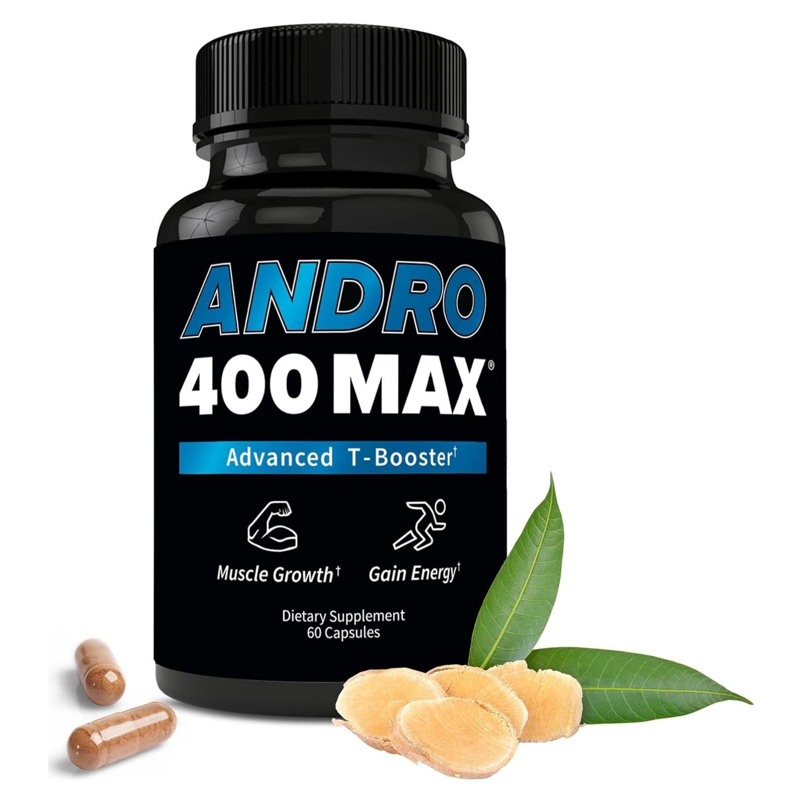 Suplemento Aumentador de Testosterona Andro400 Max 60 Cápsulas