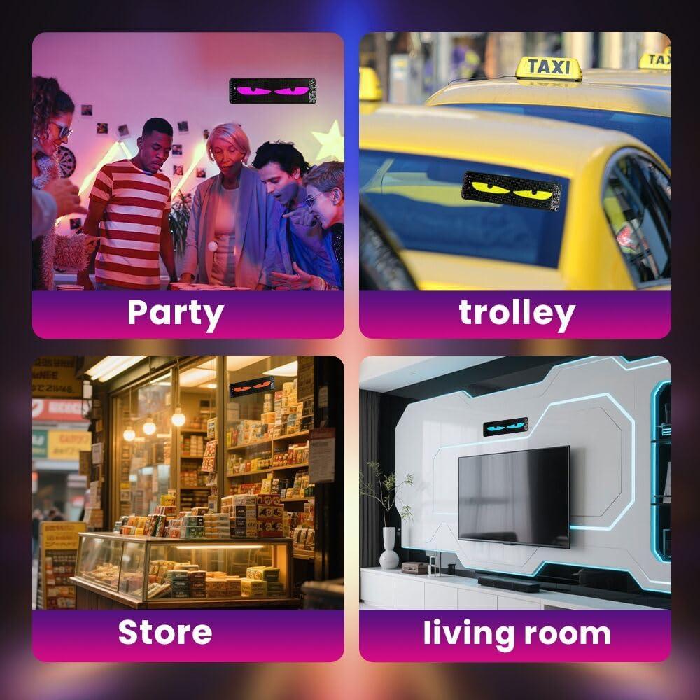 Ojos LED Diablo Wonhag DVEYES para Parabrisas de Coche 17.78x7.62cm