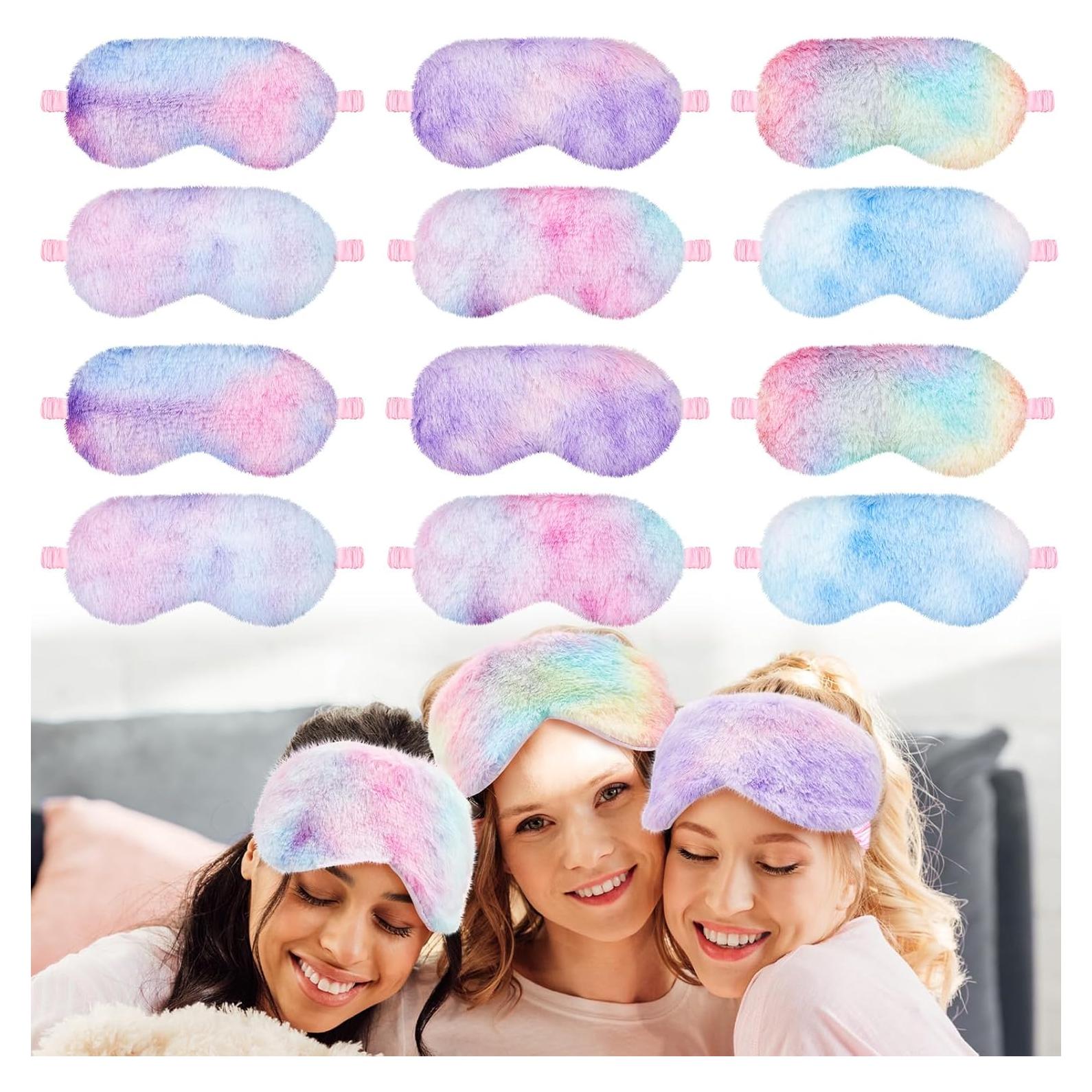 Cuffbow 12 Máscaras de Ojos de Felpa para Dormir - Coloridos