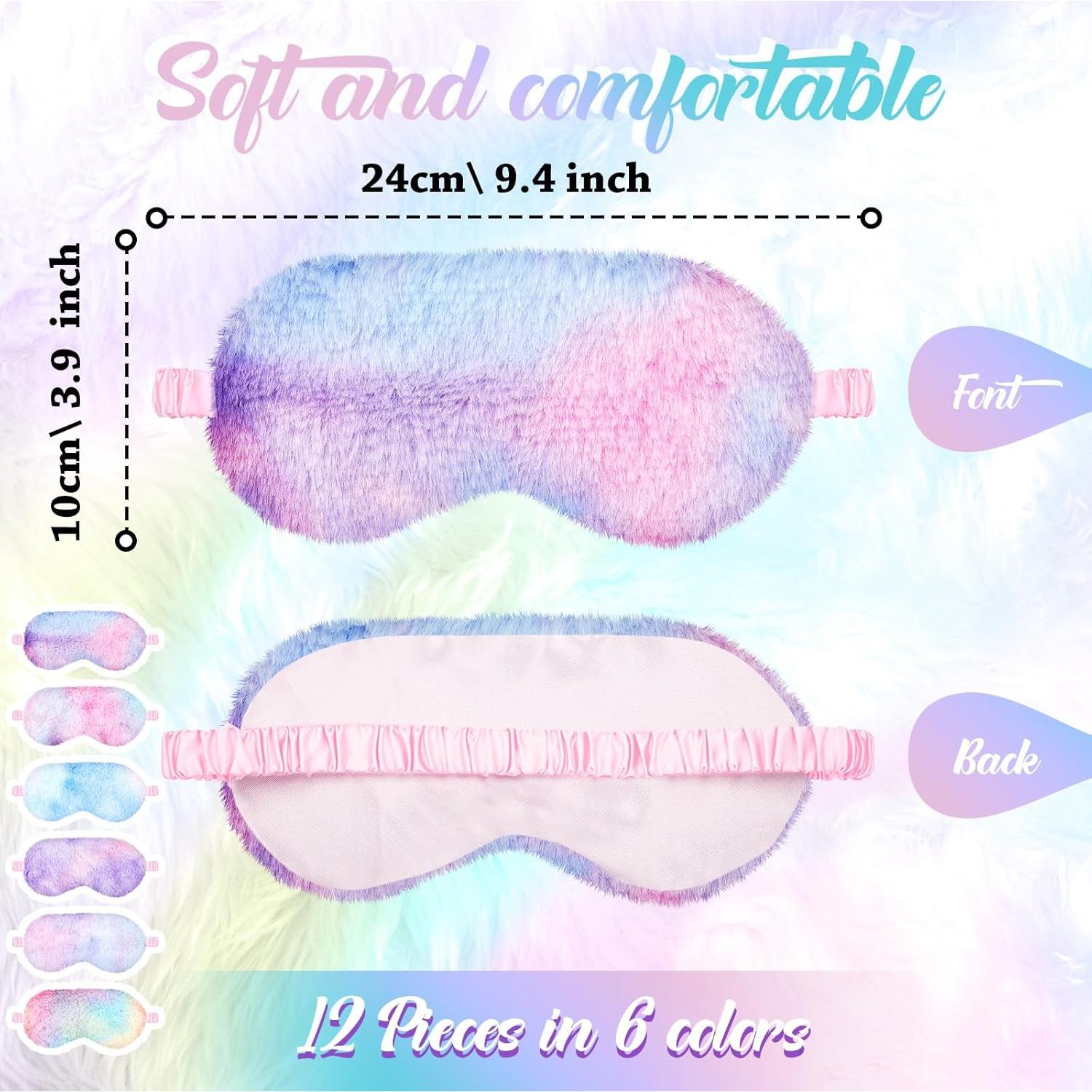 Cuffbow 12 Máscaras de Ojos de Felpa para Dormir - Coloridos