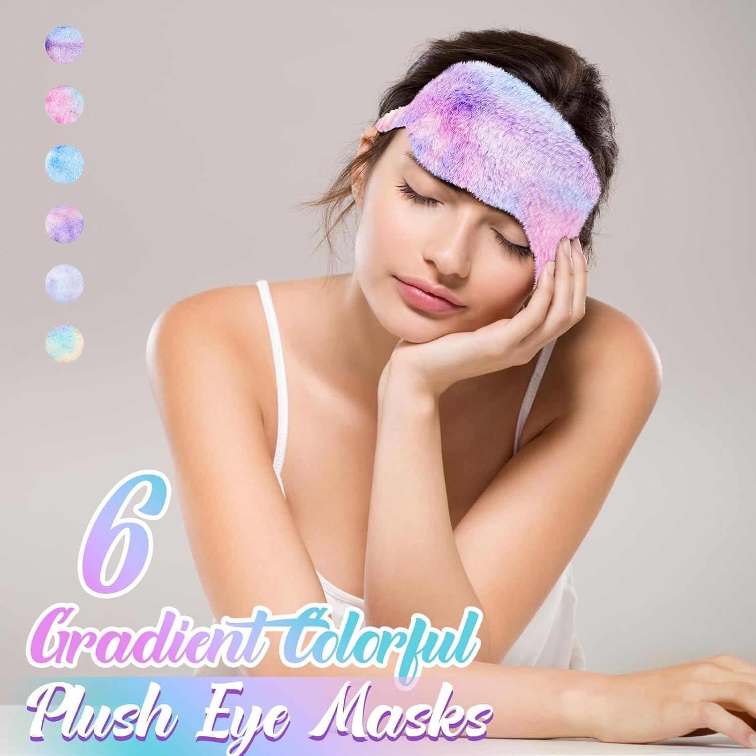 Cuffbow 12 Máscaras de Ojos de Felpa para Dormir - Coloridos