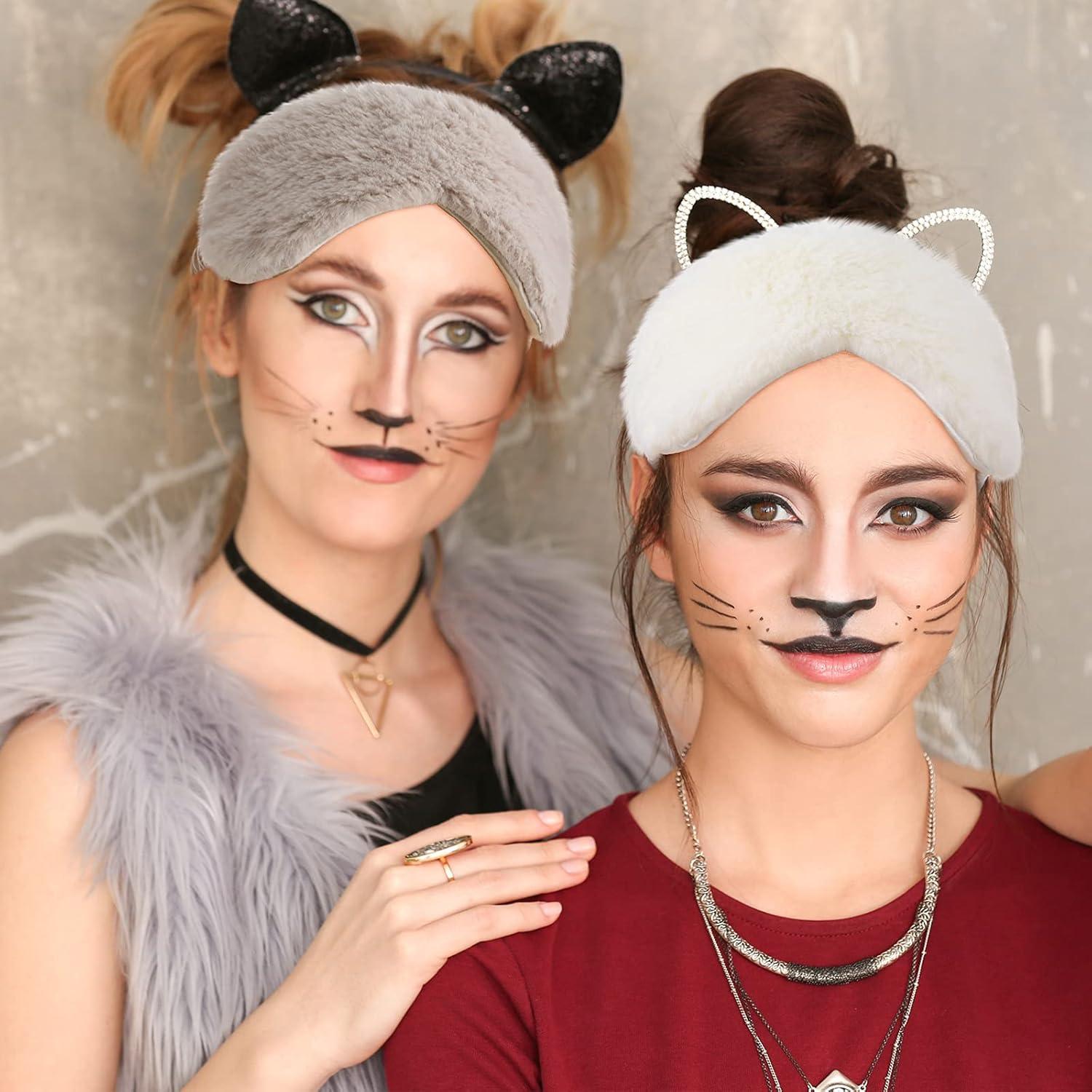 4 Máscaras de Ojos de Felpa y Seda Geyoga - Antifaz Sueño