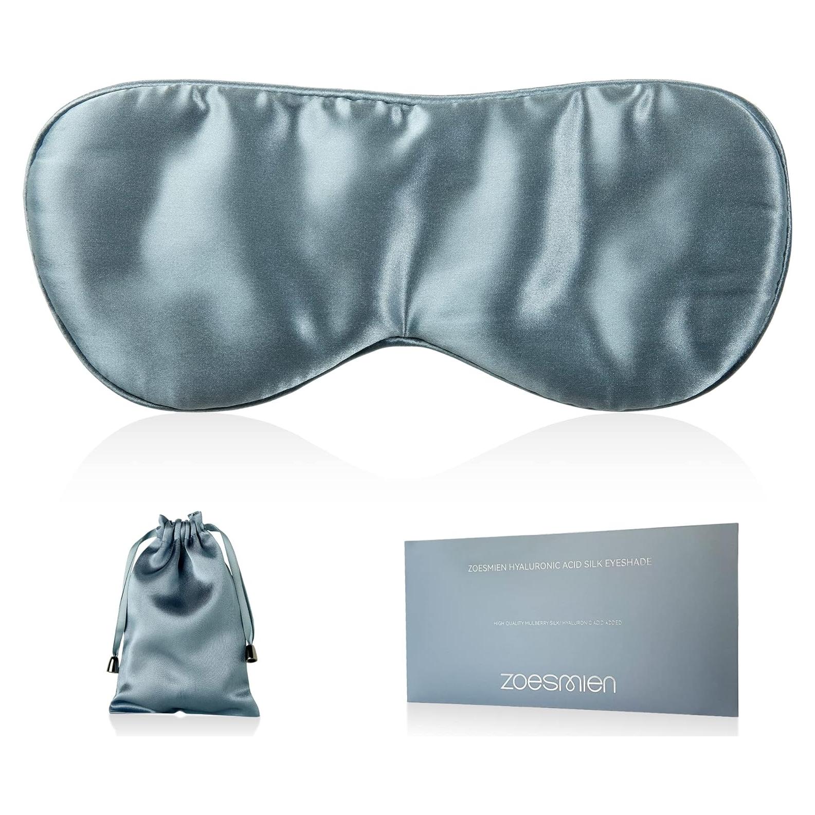 Mascarilla de Seda ZOESMIEN Azul Brumoso para Dormir