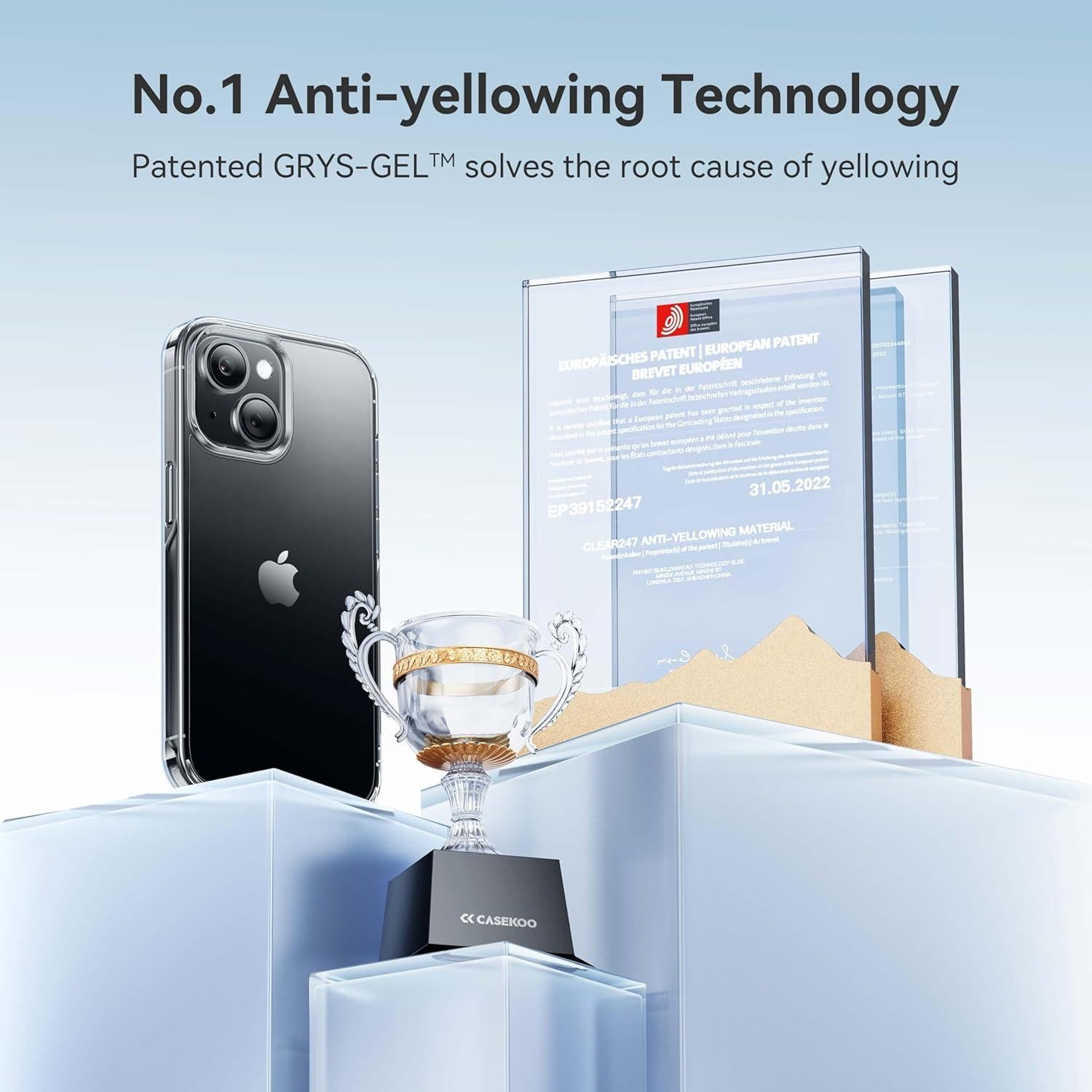 Funda CASEKOO para iPhone 14/13 6.1" Cristal Claro