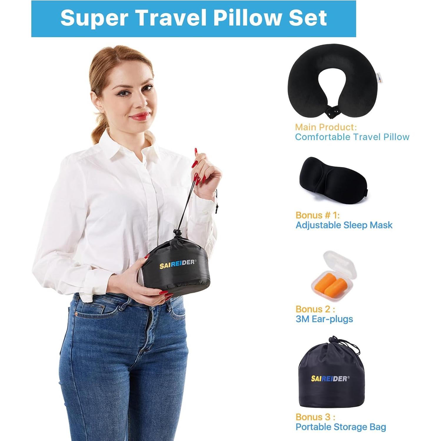 Almohada de Cuello SAIREIDER SRC-TP Espuma Memoria Ajustable