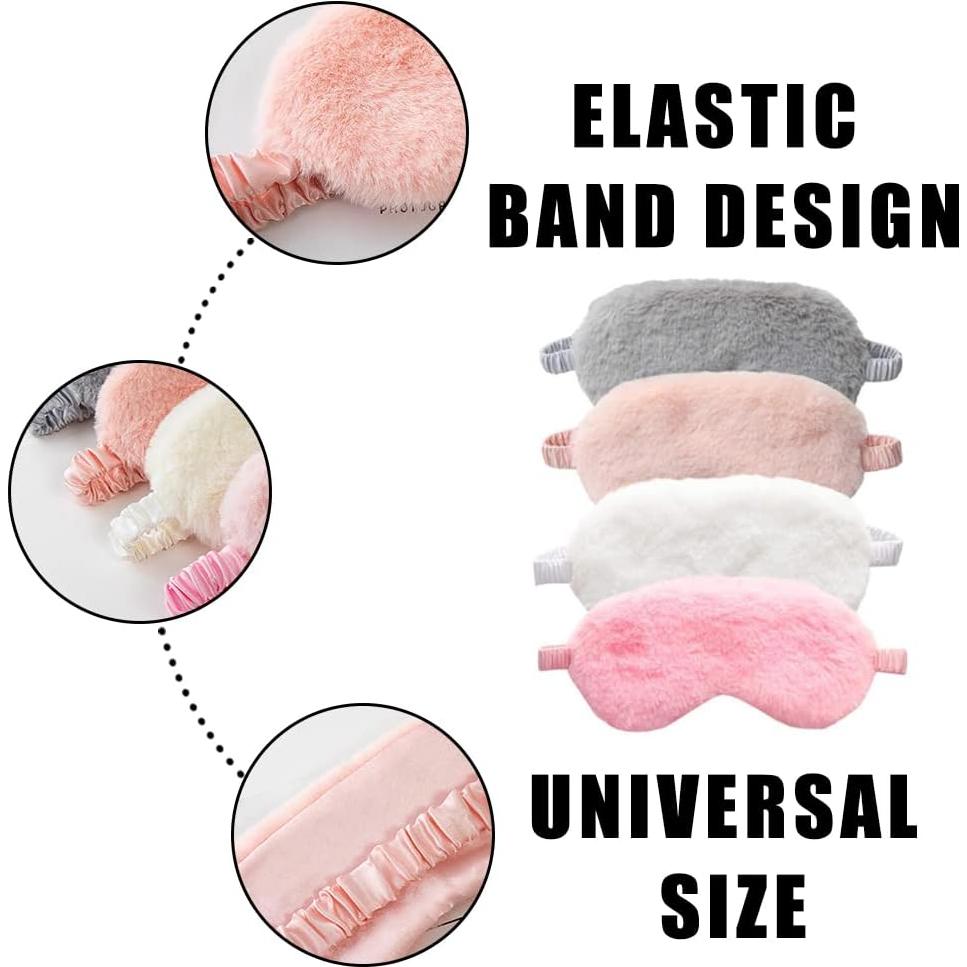 4 Pcs Máscaras de Sueño Haniu Suaves para Viaje Color Aleatorio