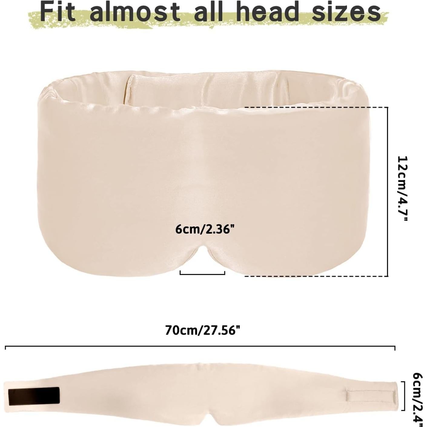 Máscara de Ojos de Bambú iCooBreeze Ajustable Grande Albaricoque