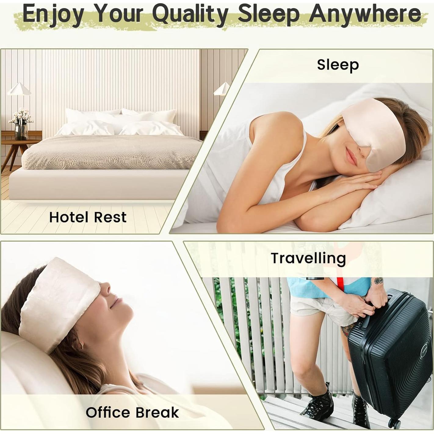 Máscara de Ojos de Bambú iCooBreeze Ajustable Grande Albaricoque