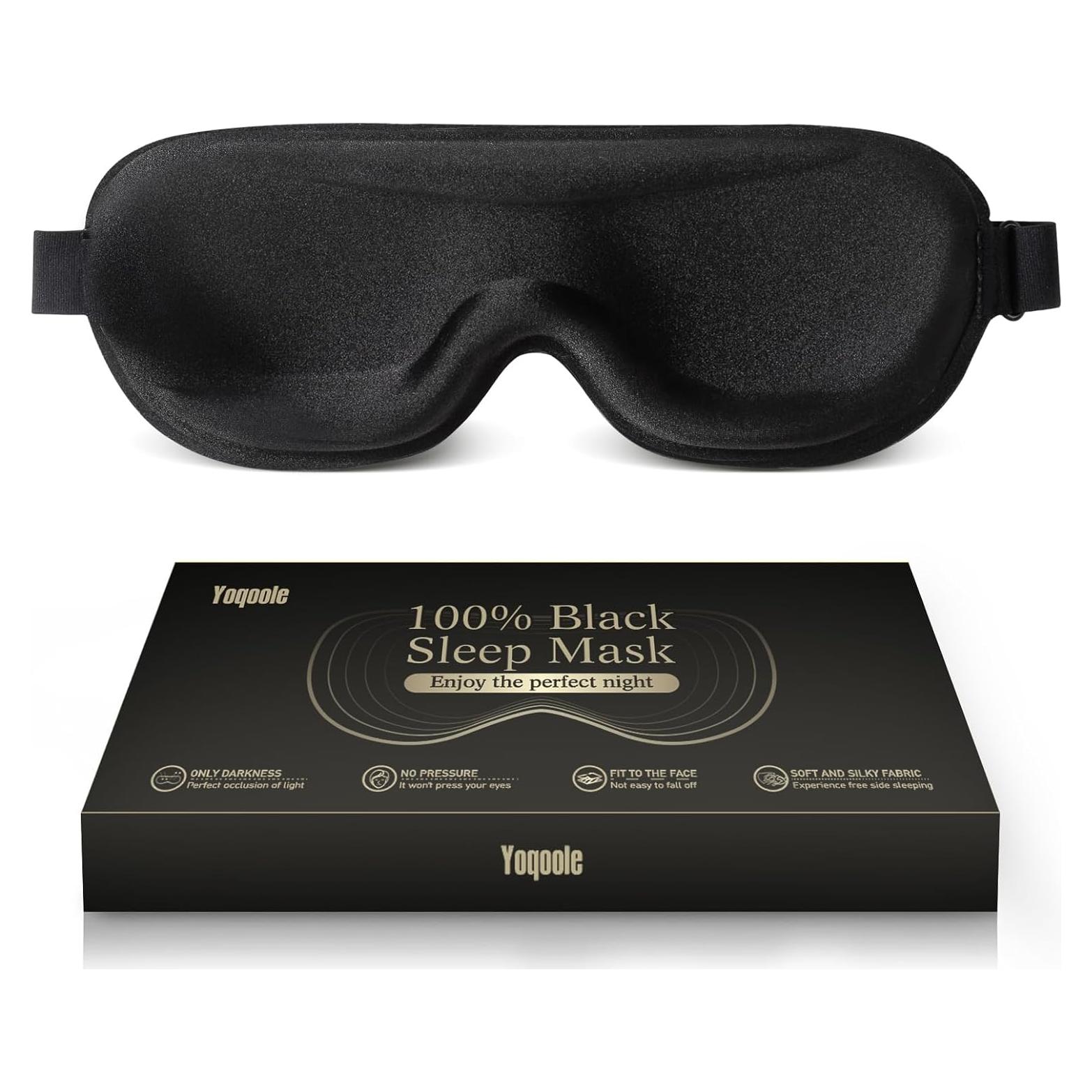 Máscara de dormir Yoqoole 3D opaca ajustable para viajeros