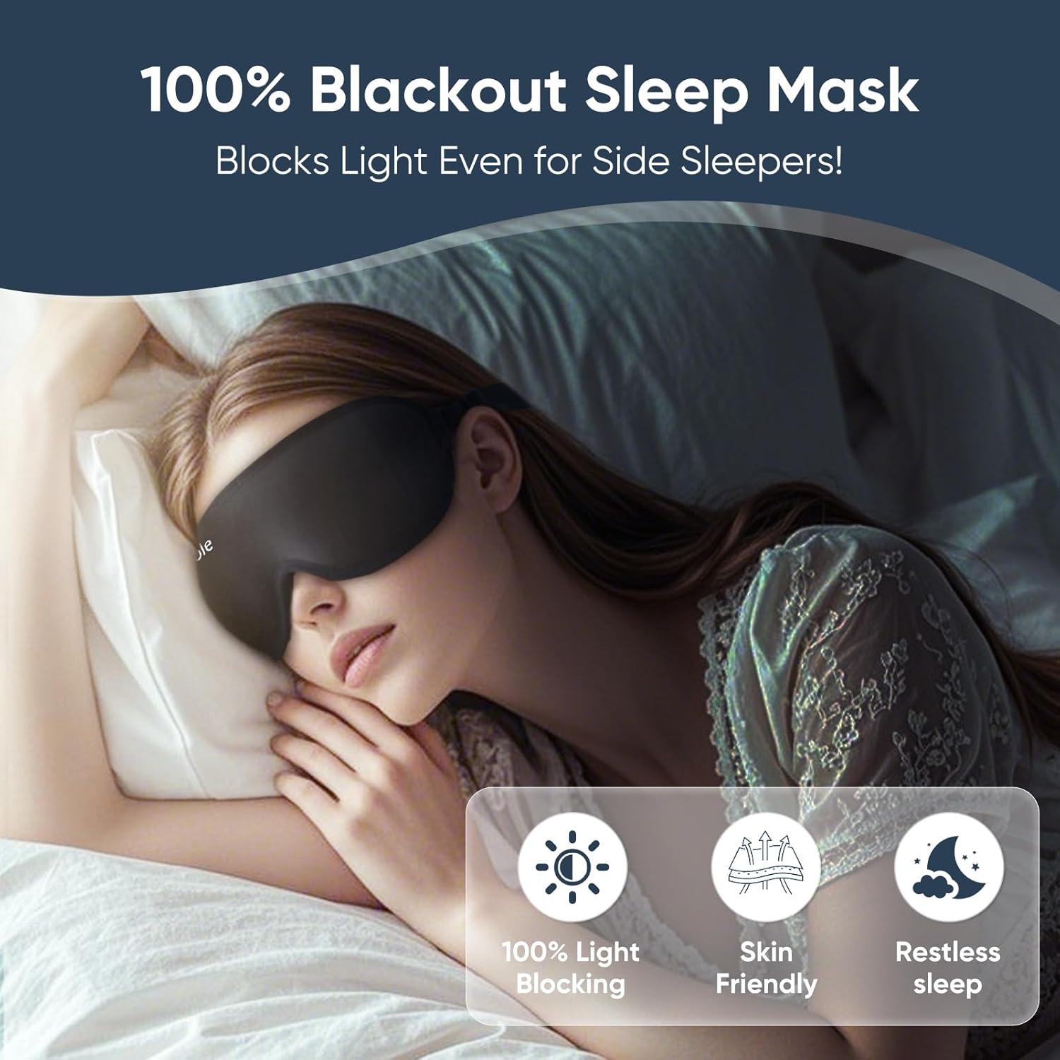 Máscara de dormir Yoqoole 3D opaca ajustable para viajeros