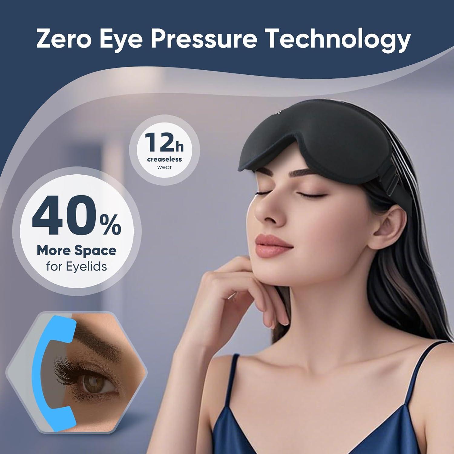 Máscara de dormir Yoqoole 3D opaca ajustable para viajeros