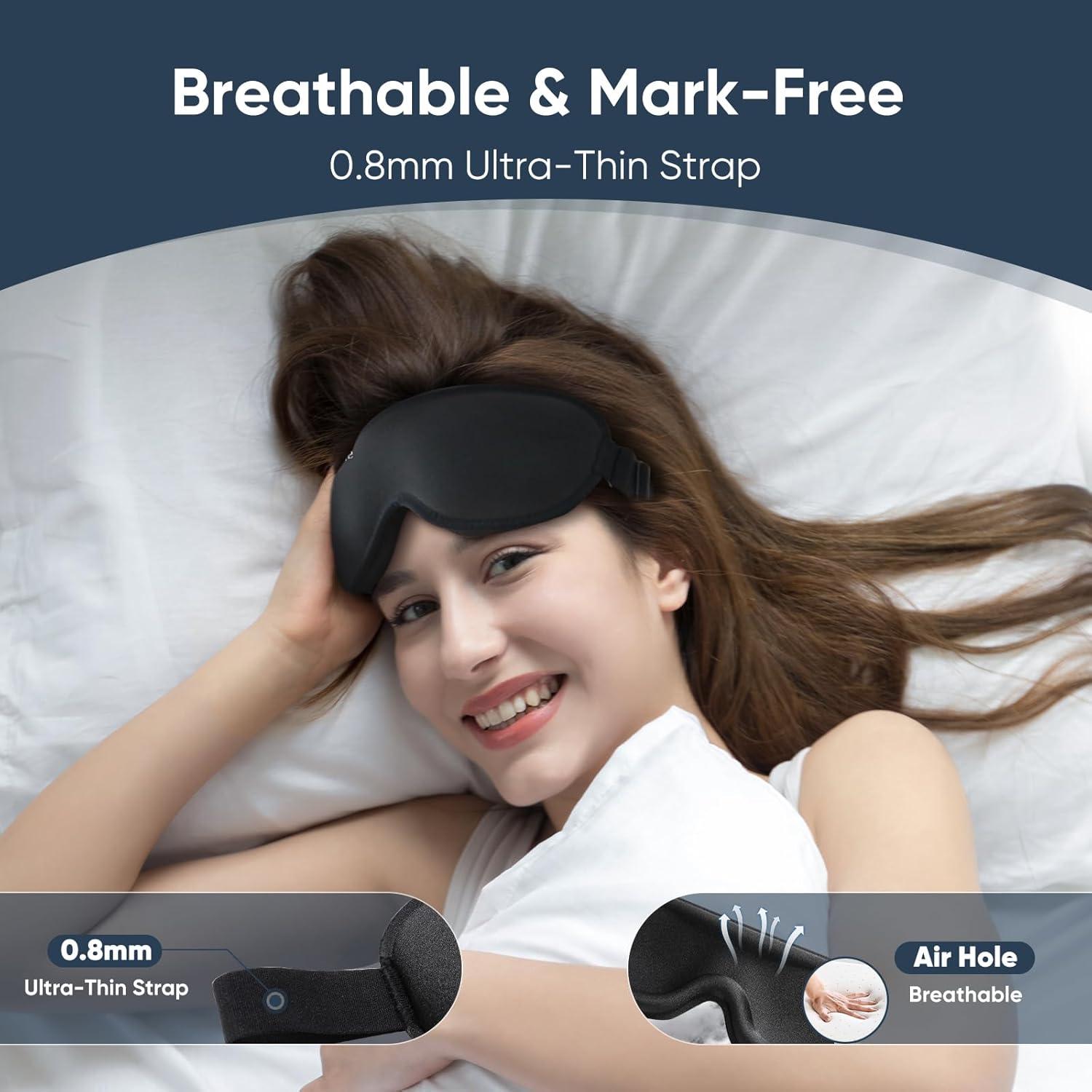 Máscara de dormir Yoqoole 3D opaca ajustable para viajeros