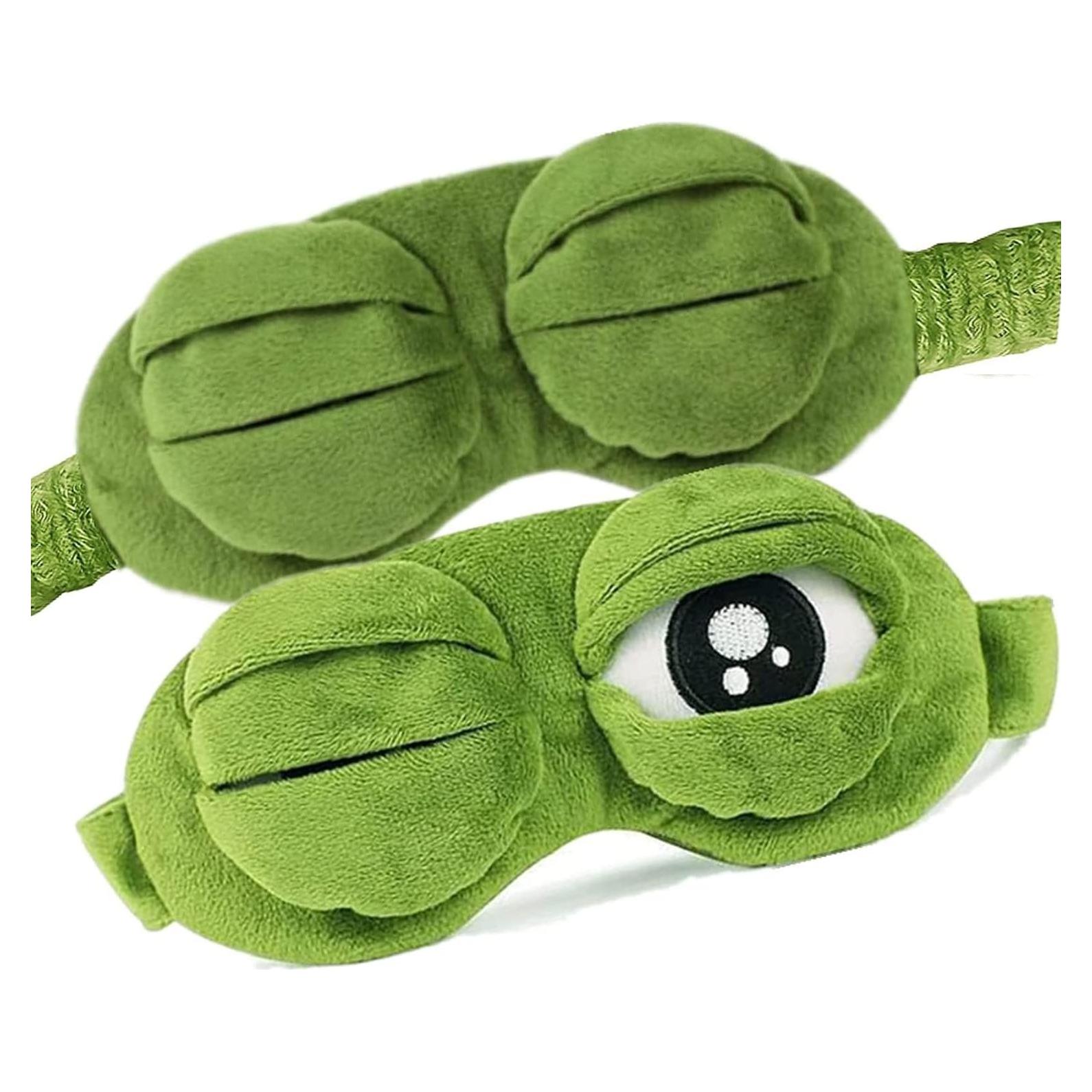 2 Máscaras de Sueño 3D Rana y Gato Ajustables