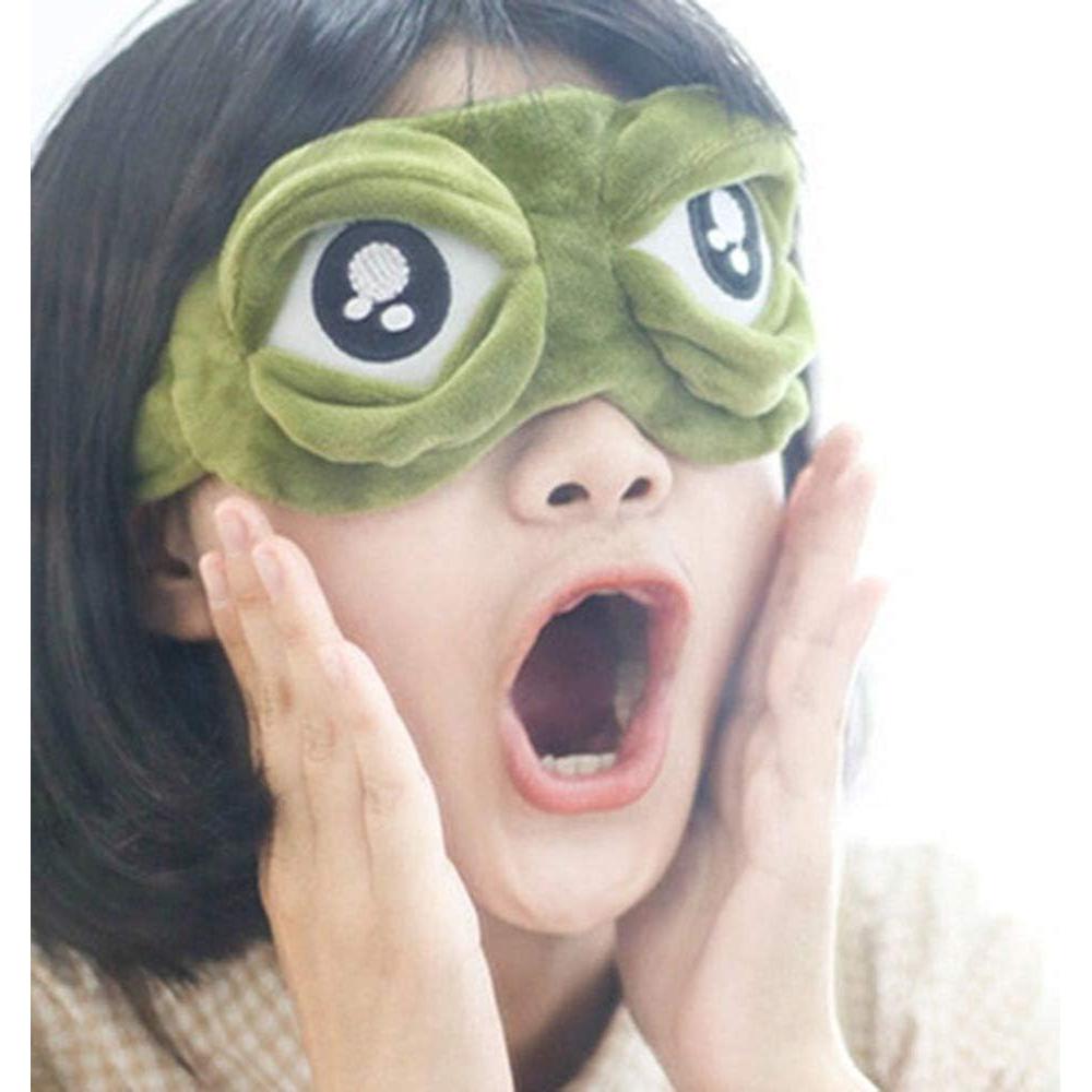2 Máscaras de Sueño 3D Rana y Gato Ajustables