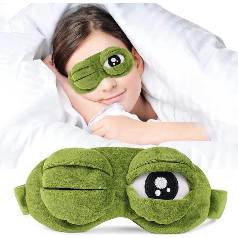 2 Máscaras de Sueño 3D Rana y Gato Ajustables
