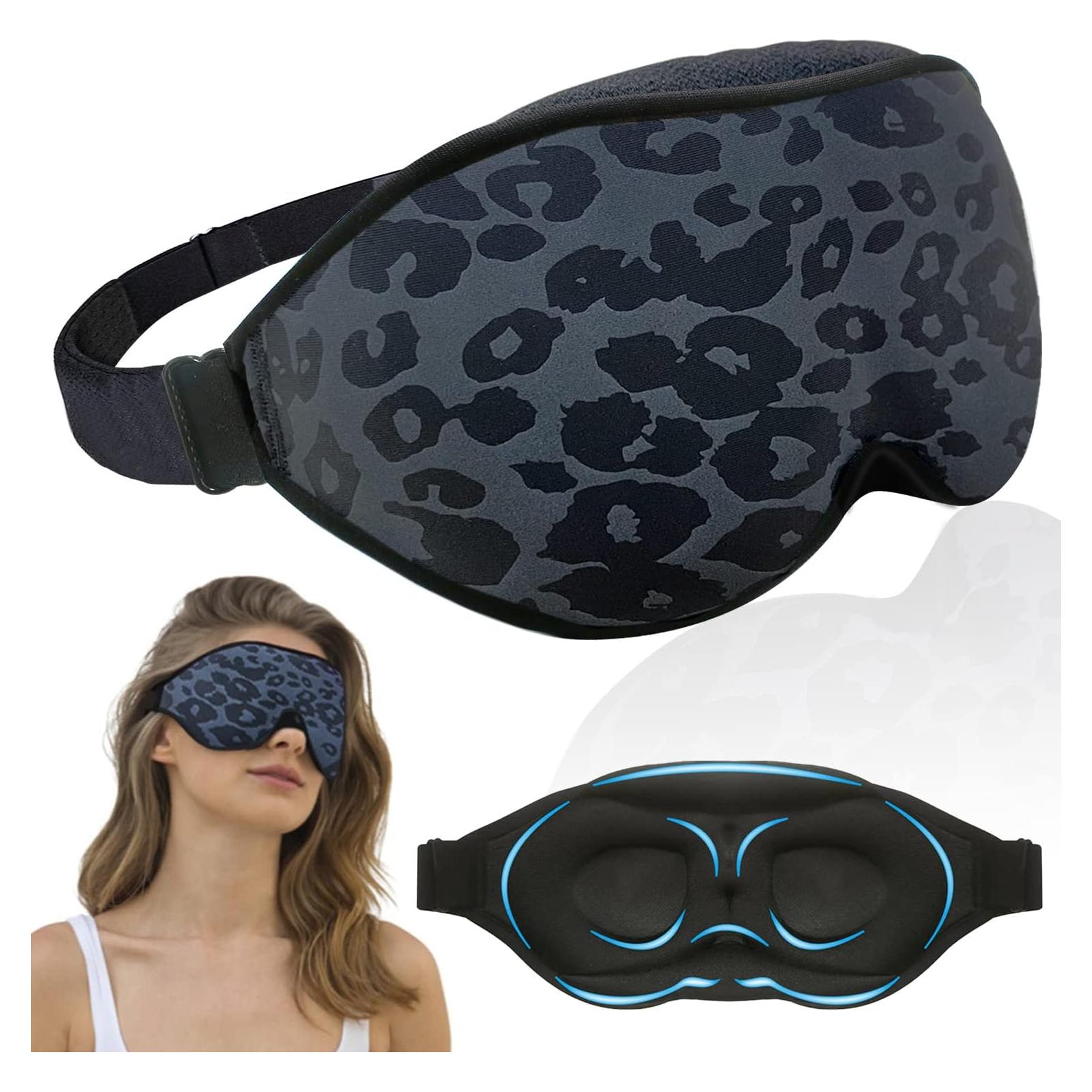 Máscara de Sueño FOX-TECH Leopardo 100% Opaca para Dormir