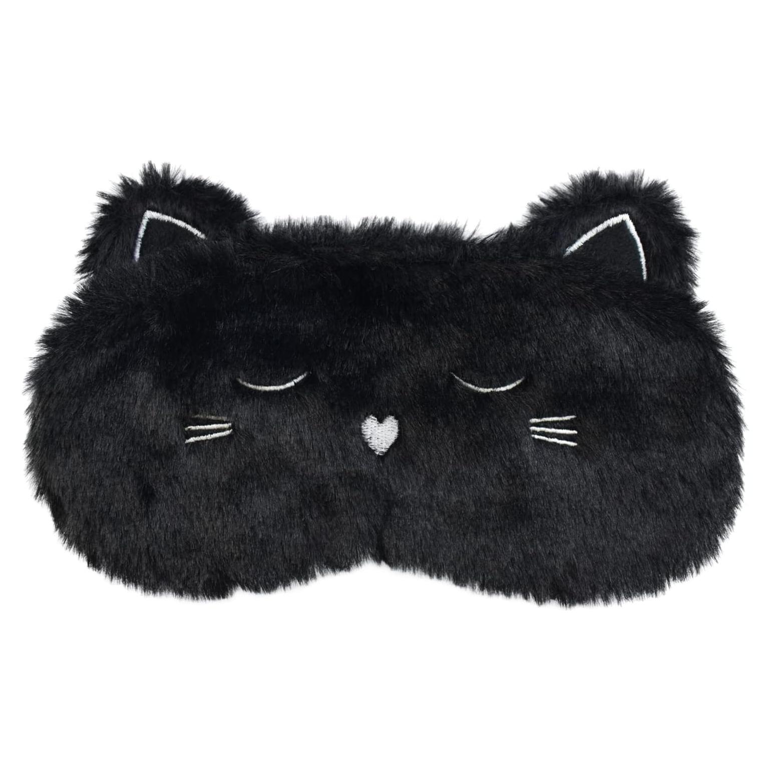 Máscara de Dormir Ulbemoll Gato Negro Suave 20x8 cm