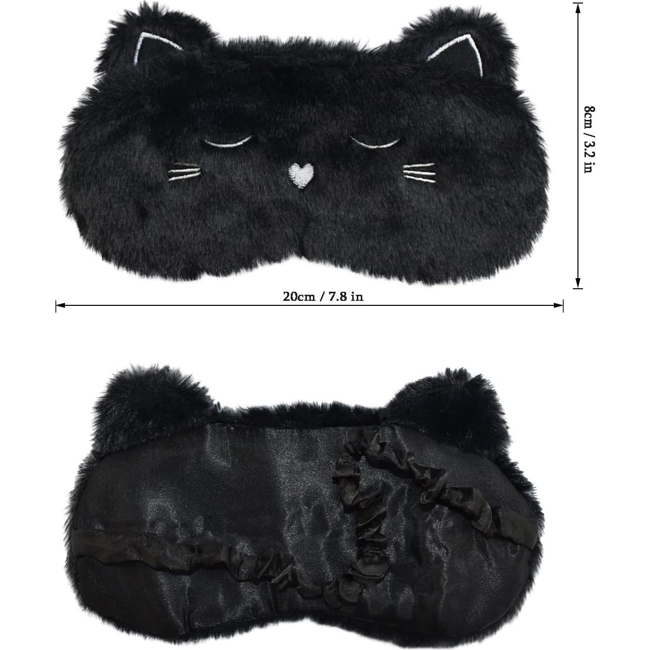 Máscara de Dormir Ulbemoll Gato Negro Suave 20x8 cm