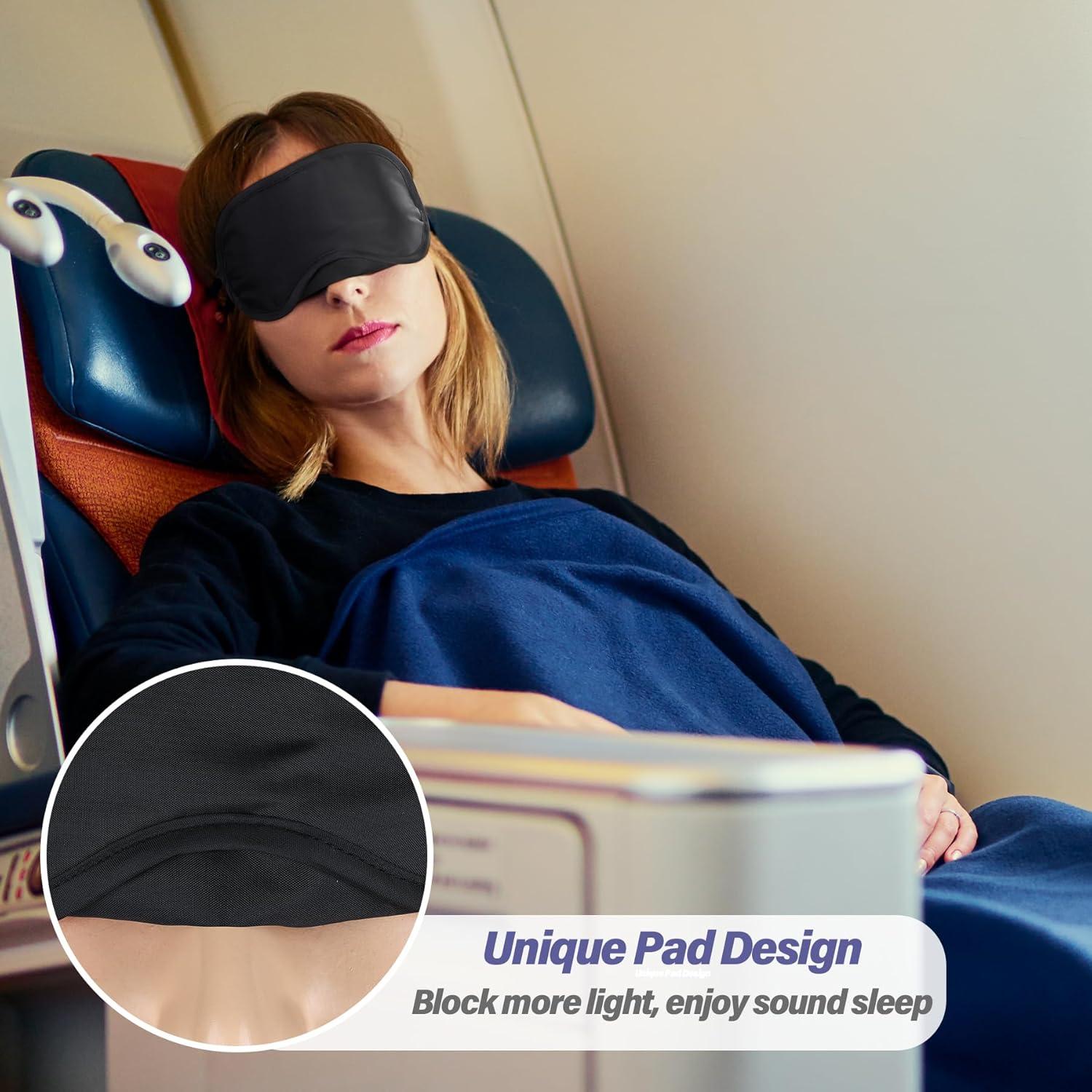 Aneco 50 Máscaras de Sueño Negras con Almohadilla Nasal