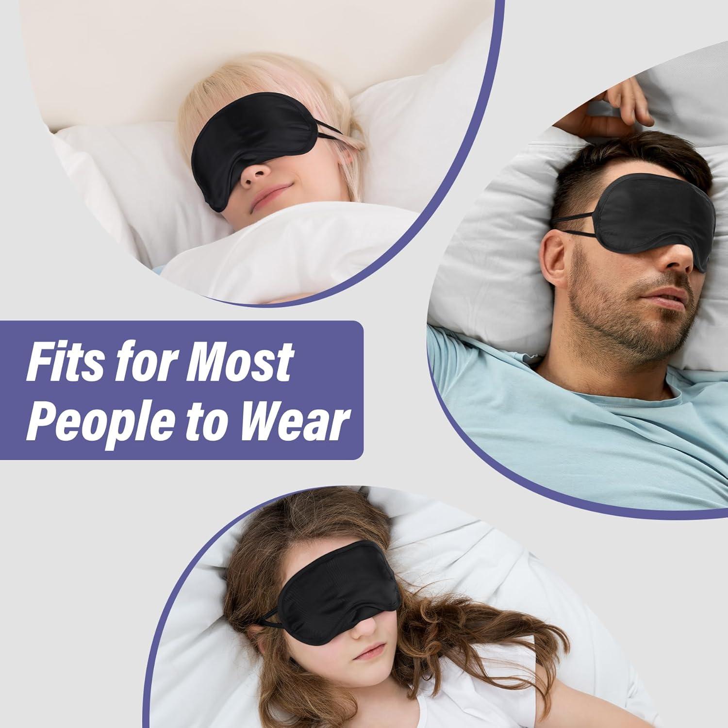 Aneco 50 Máscaras de Sueño Negras con Almohadilla Nasal