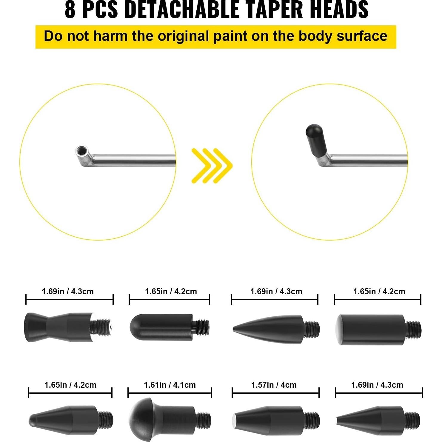 Kit de Eliminación de Abolladuras VEVOR 13 Piezas Acero Inoxidable