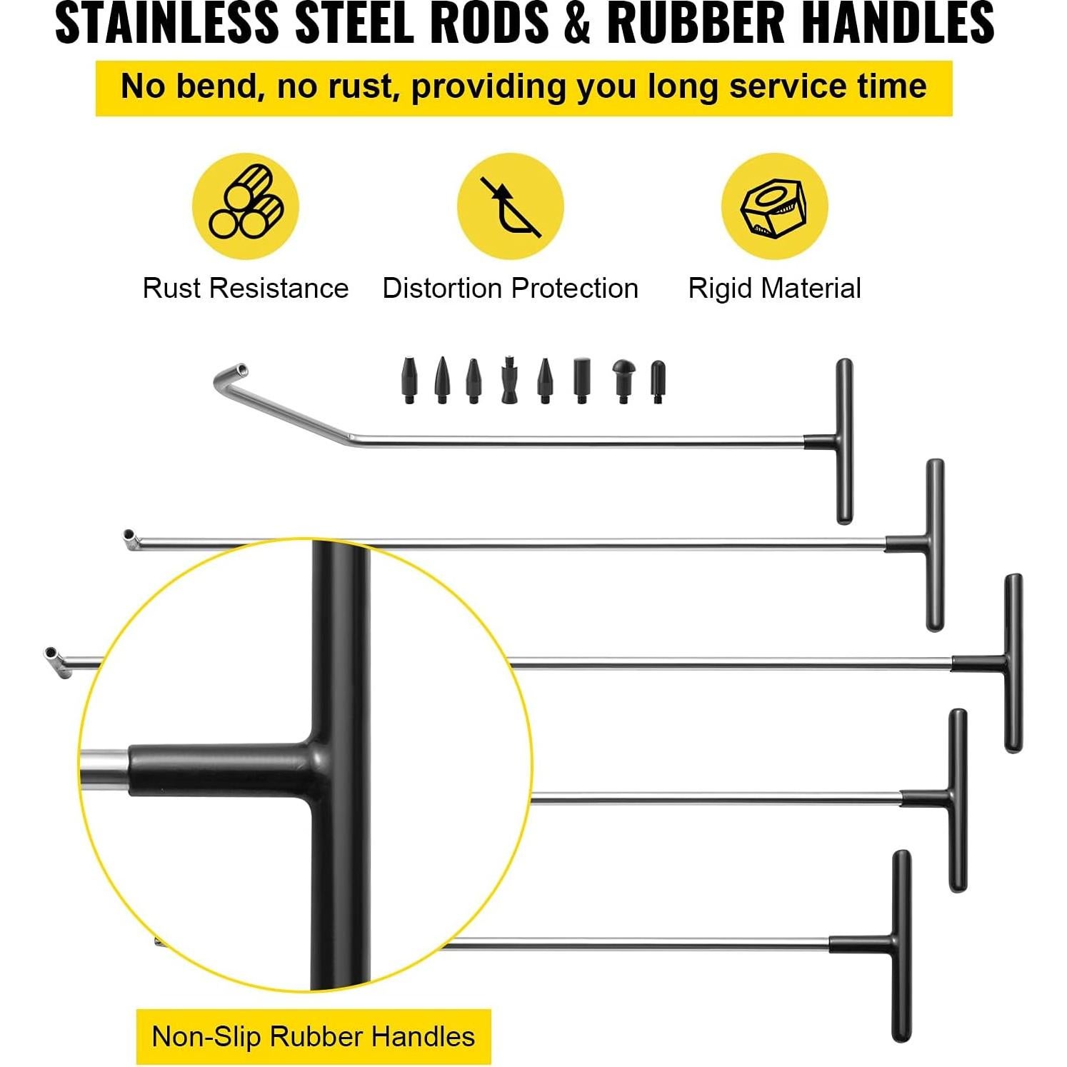 Kit de Eliminación de Abolladuras VEVOR 13 Piezas Acero Inoxidable