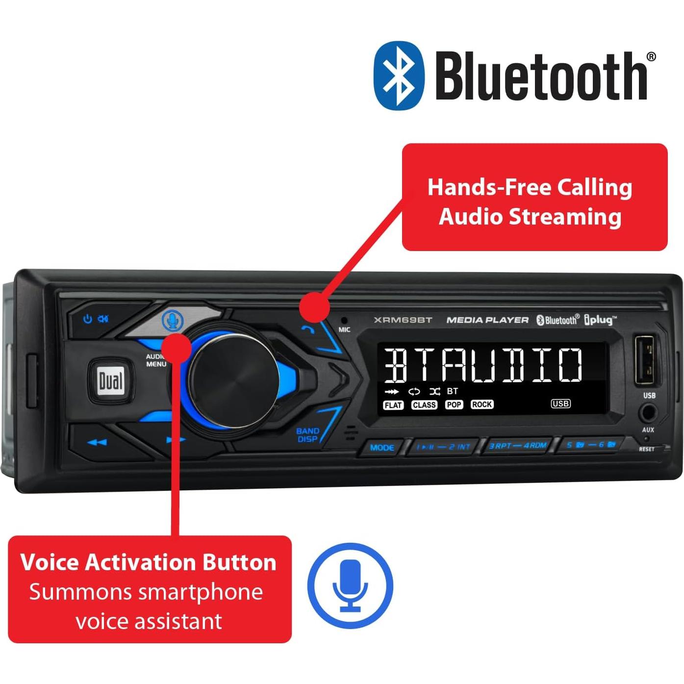 Estéreo de coche Dual XRM69BT con Bluetooth y pantalla LCD