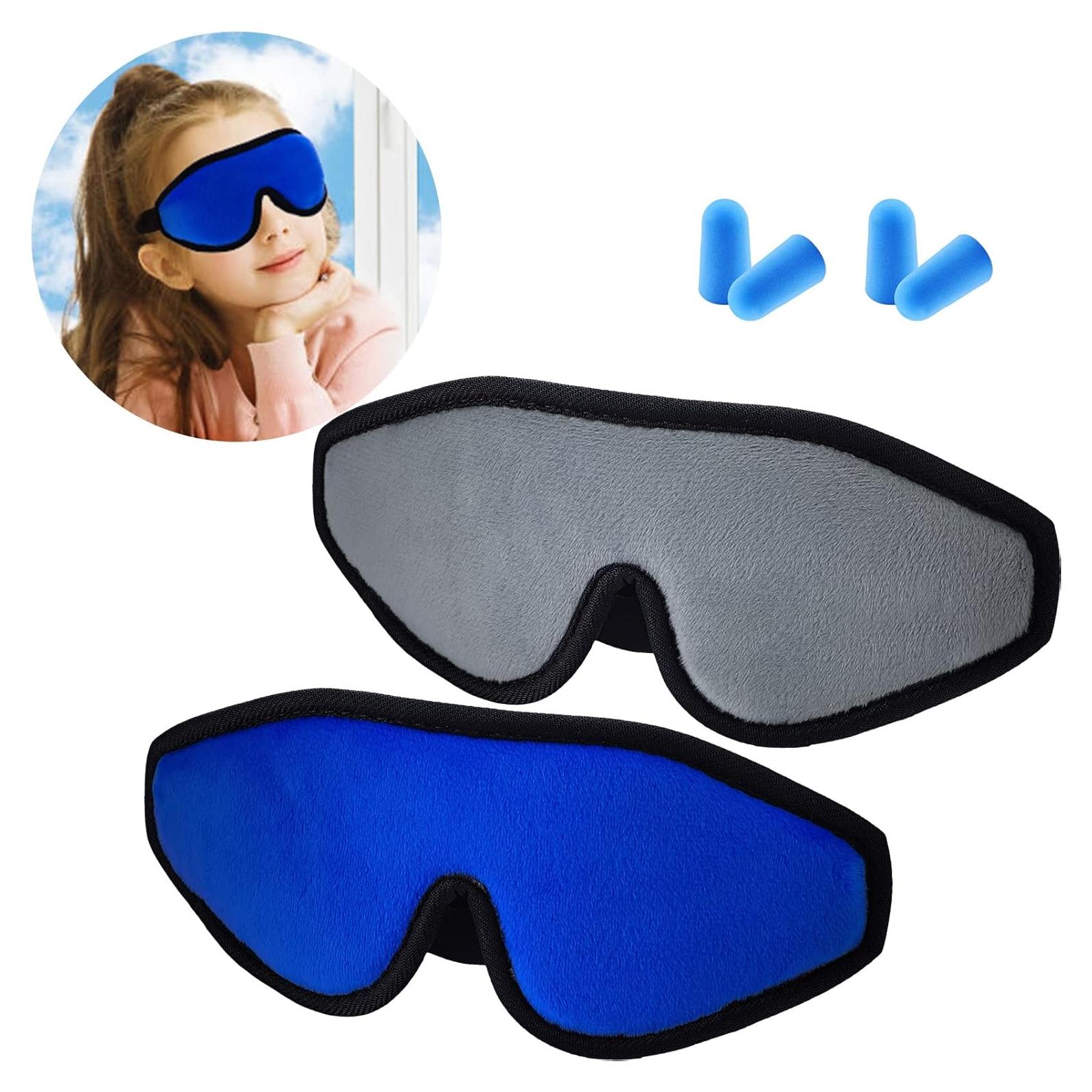 Máscara de Sueño 3D Geyoga para Niños - 2 Piezas Ajustables