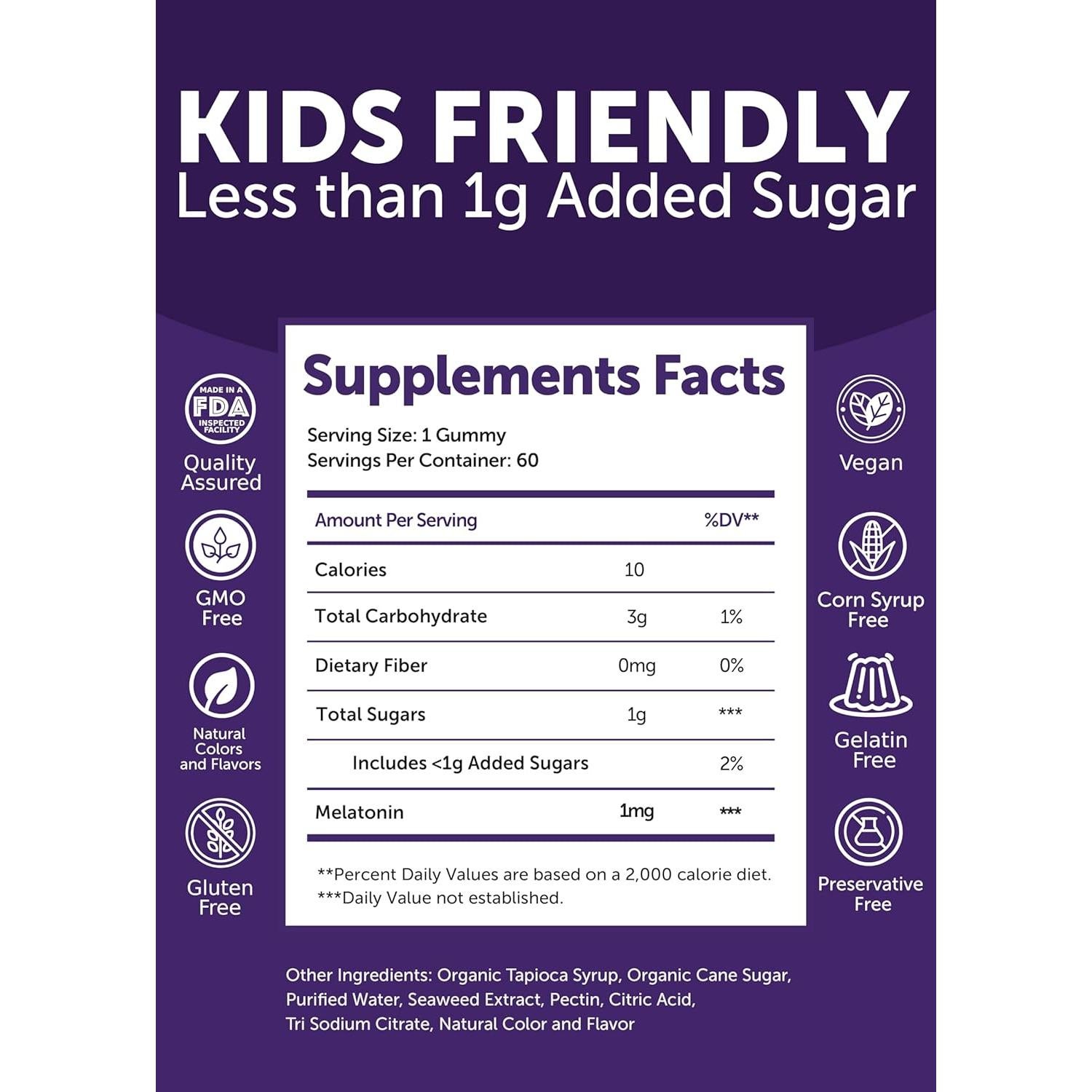 Gominolas de Melatonina para Niños Lunakai 1mg - Paquete de 3