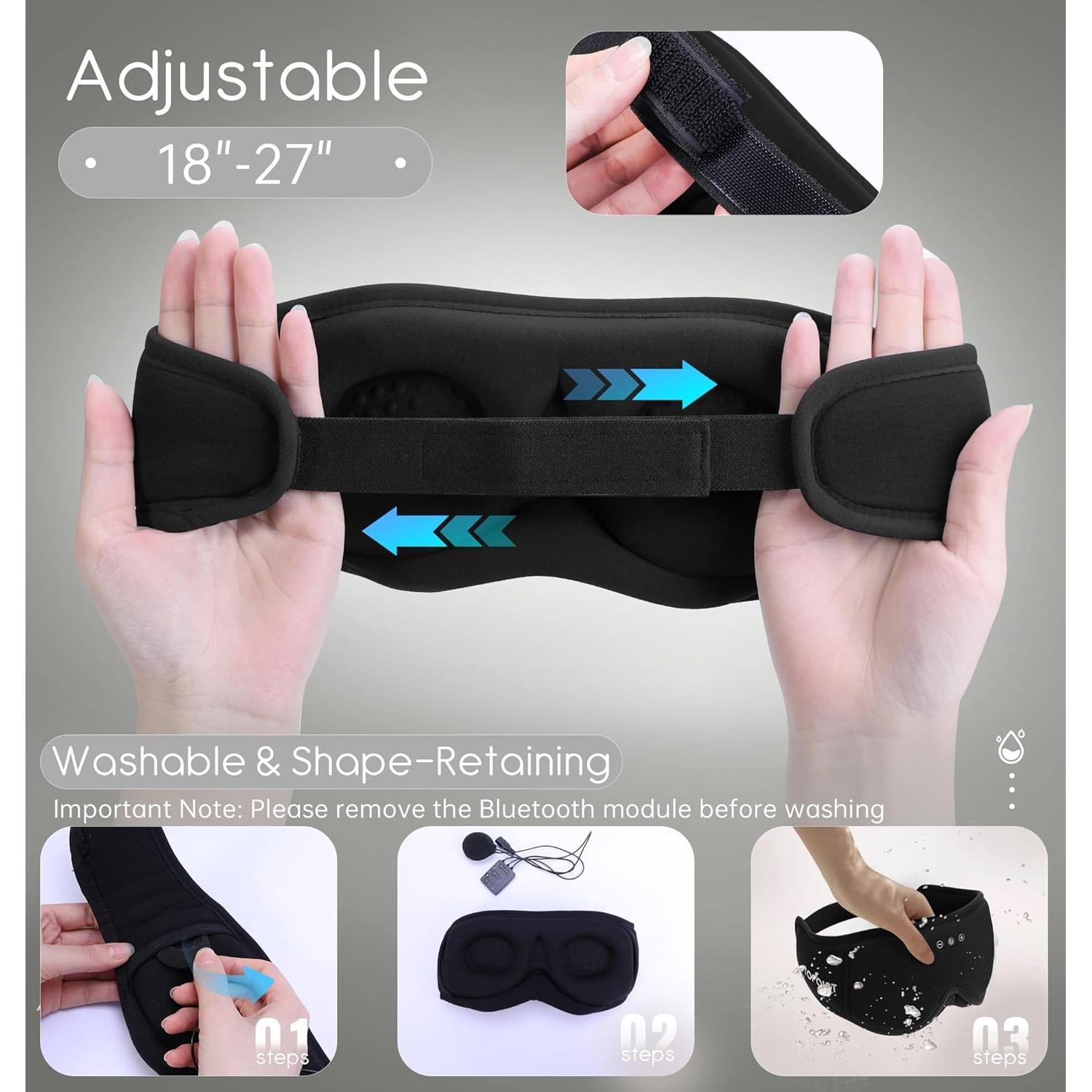 Máscara de Sueño Bluetooth TOPOINT GH02 3D con Auriculares