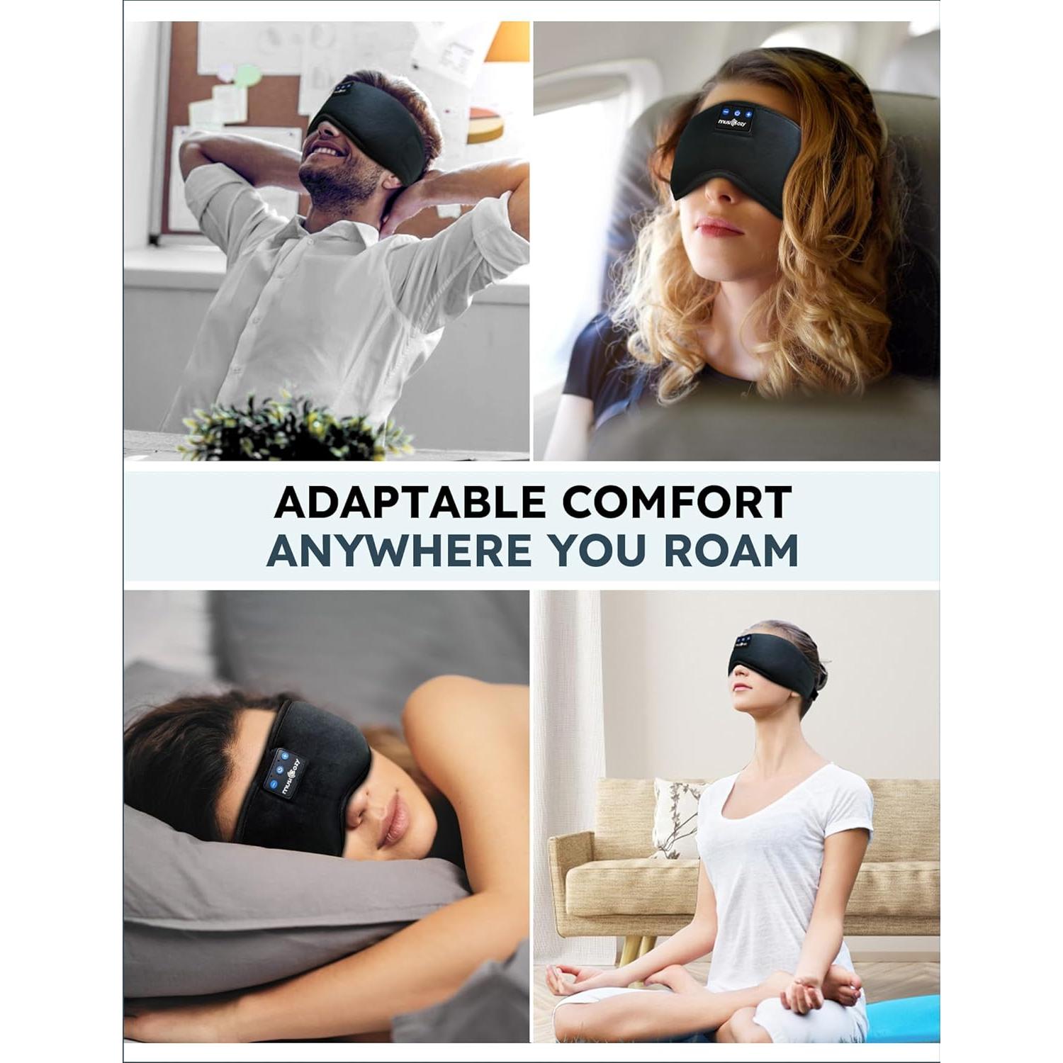 MUSICOZY Auriculares para dormir Bluetooth 5.4 con altavoces HD