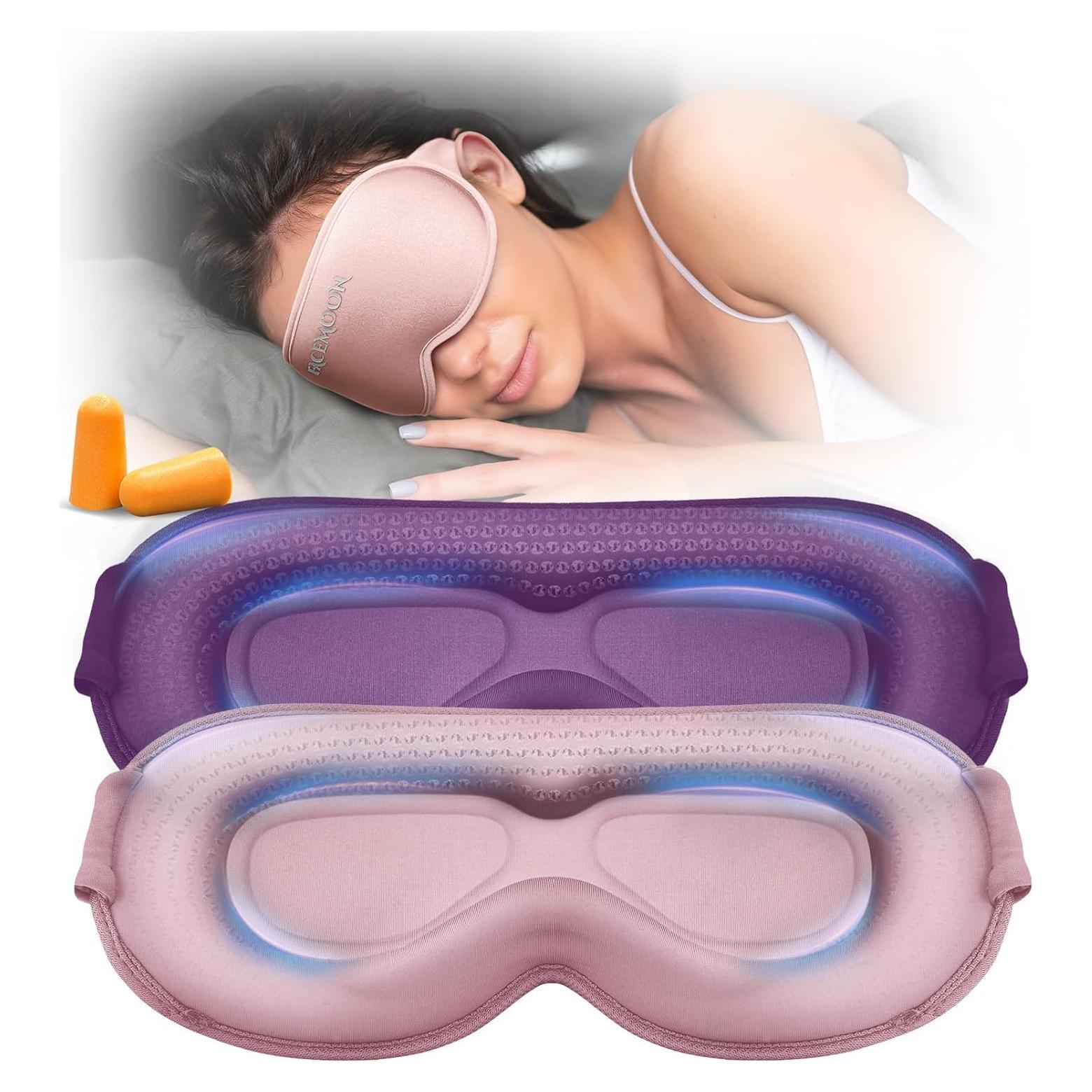 Máscara de Ojos con Peso FACEMOON 3D Ajustable Rosa