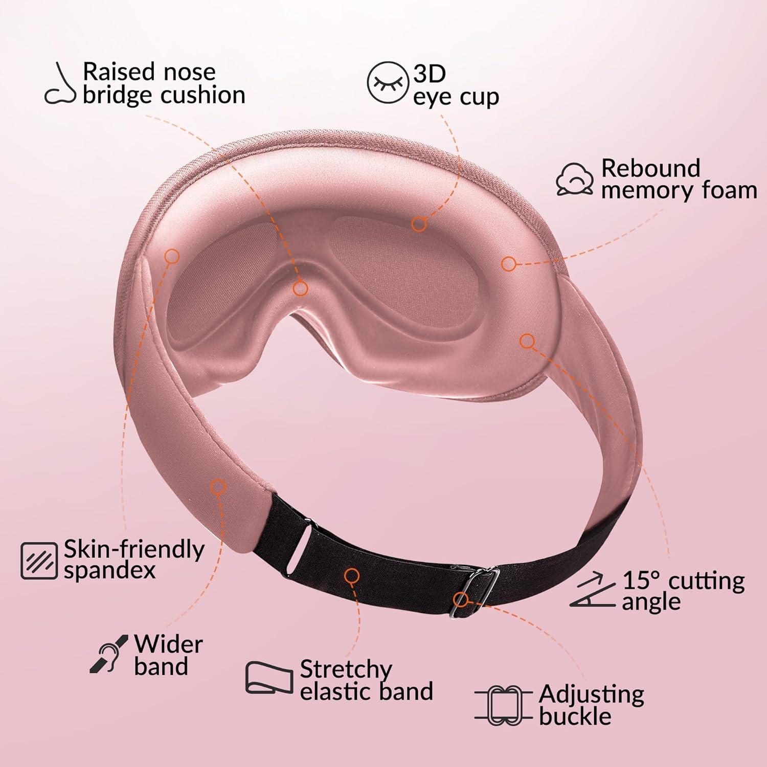 Máscara de Ojos con Peso FACEMOON 3D Ajustable Rosa